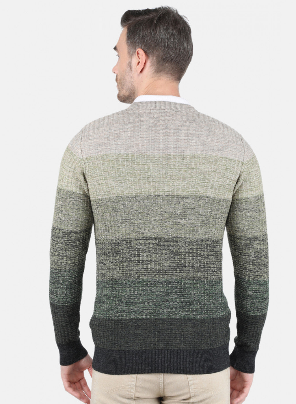 Men Multicolor Self Design Pullover