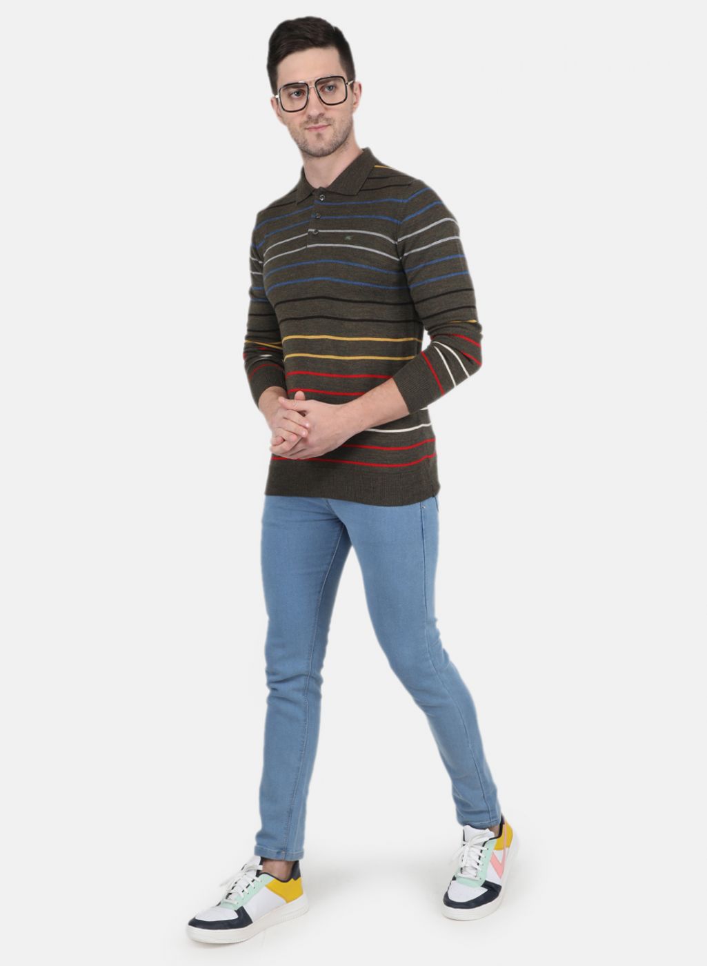 Men Multicolor Stripe T-Shirt