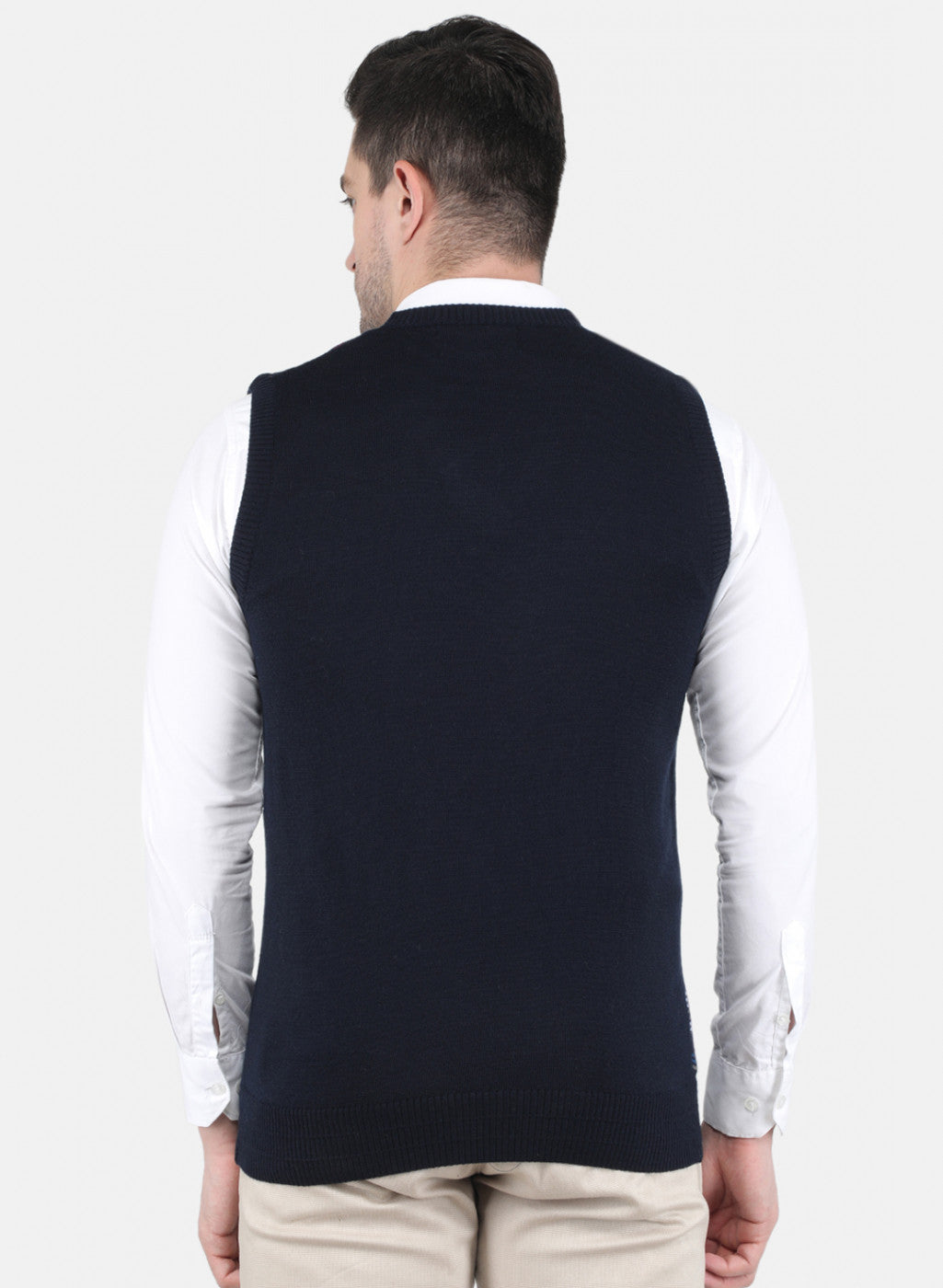 Men NAvy Blue Jaquard Sweater