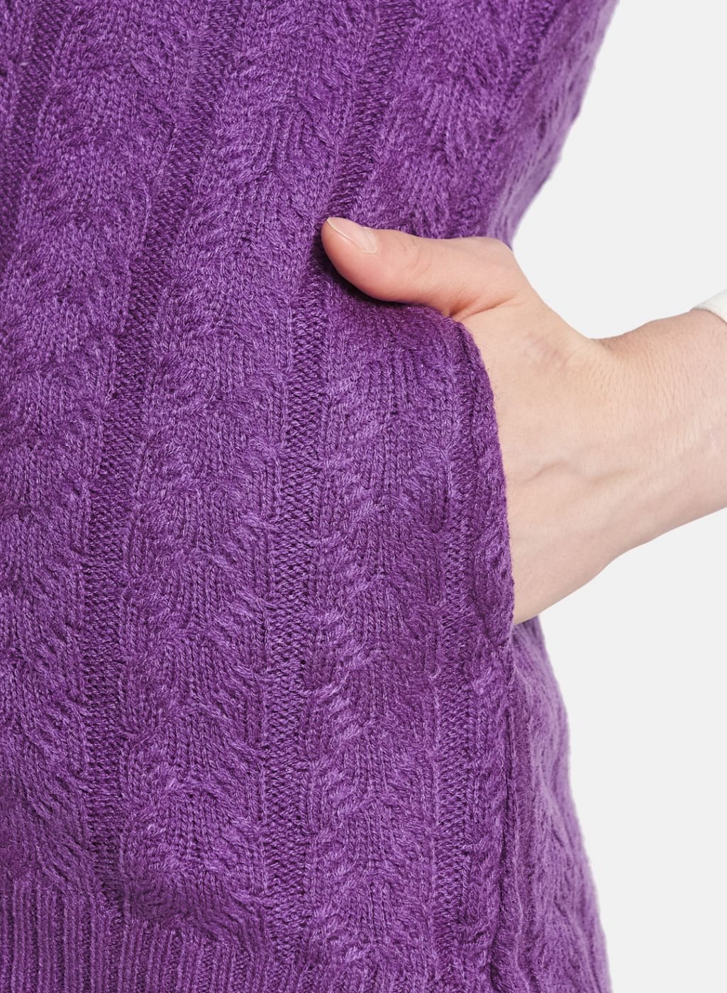 Women Purple Self Design Cardigan