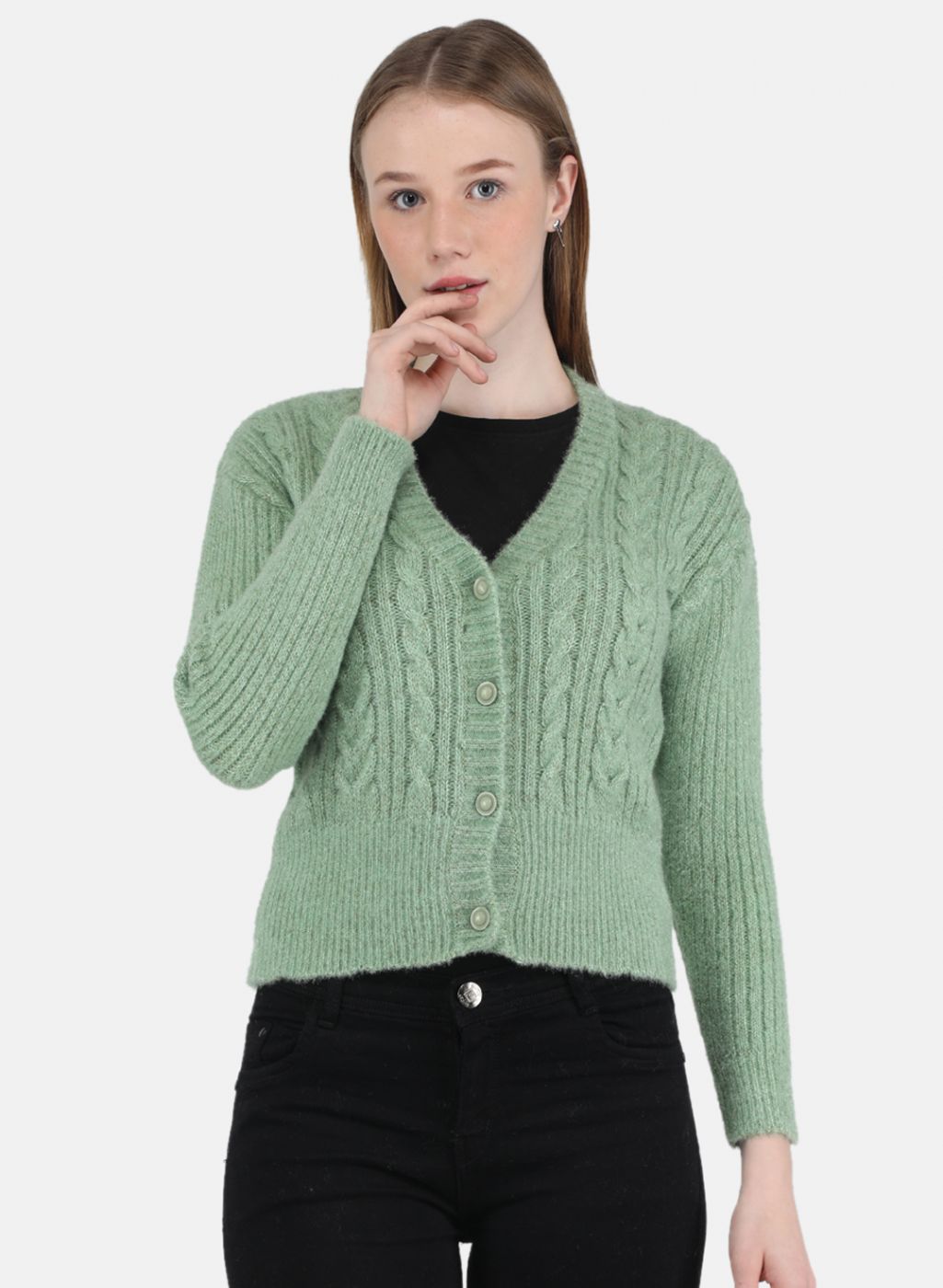 Wool Pale Green Shrug Ladies Light Green Woolen Cardigan At ₹ 220/piece Ladies Woolen