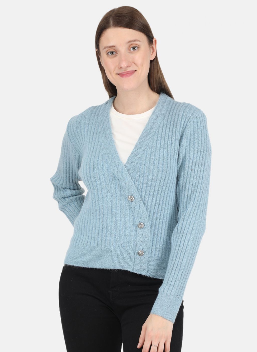 Women Blue Self design Top