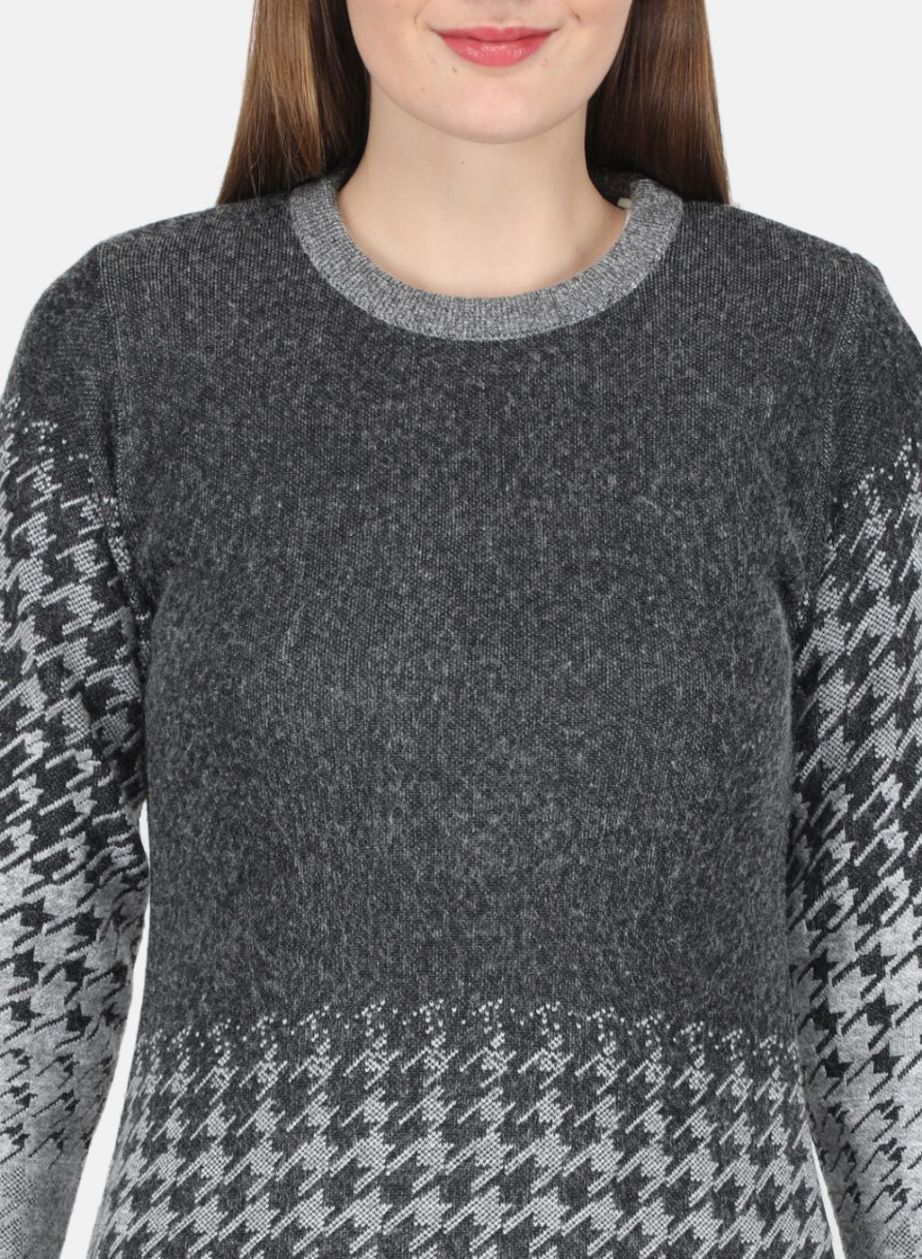 Women Grey Jaquard Dress