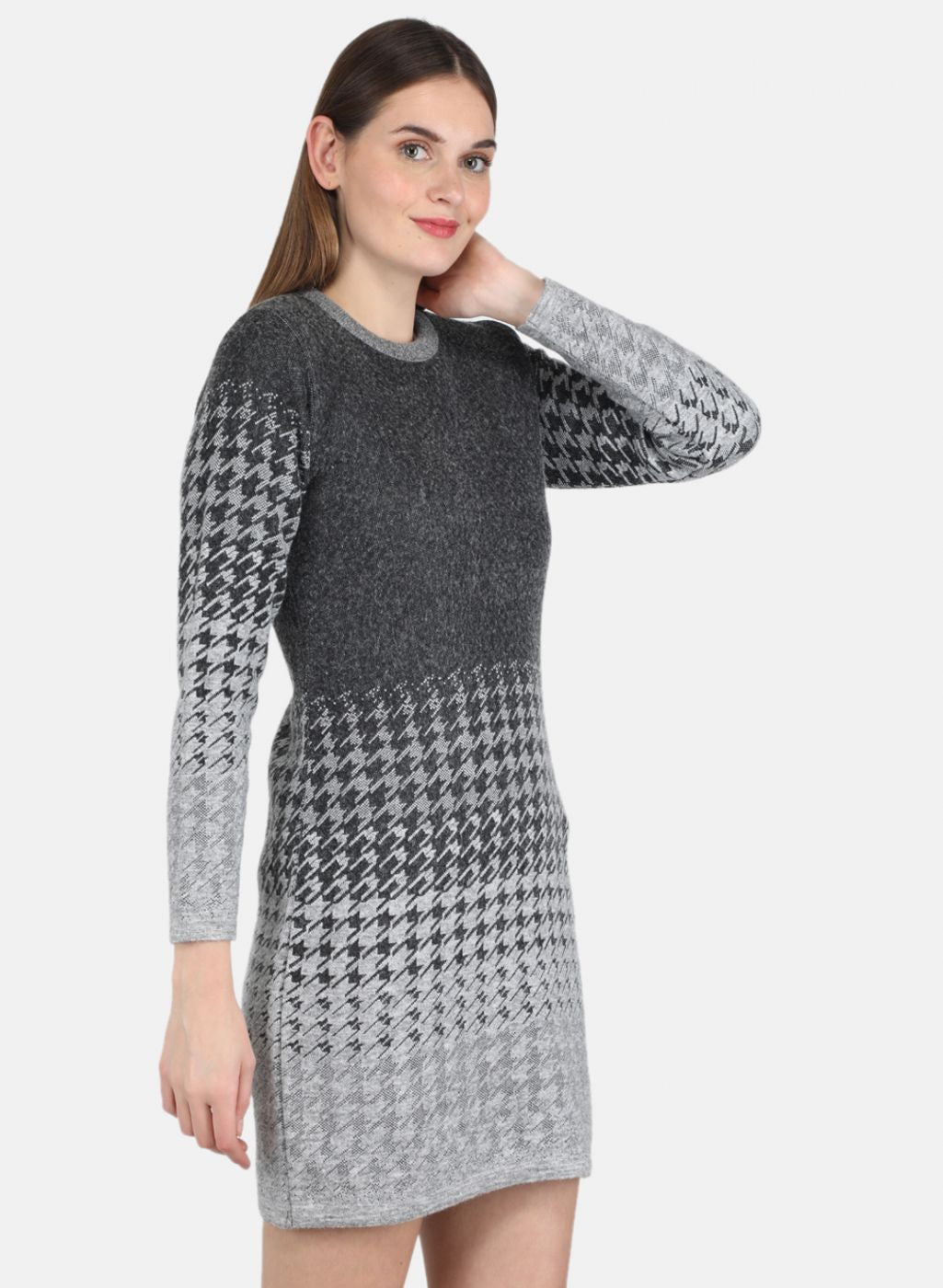 Women Grey Jaquard Dress