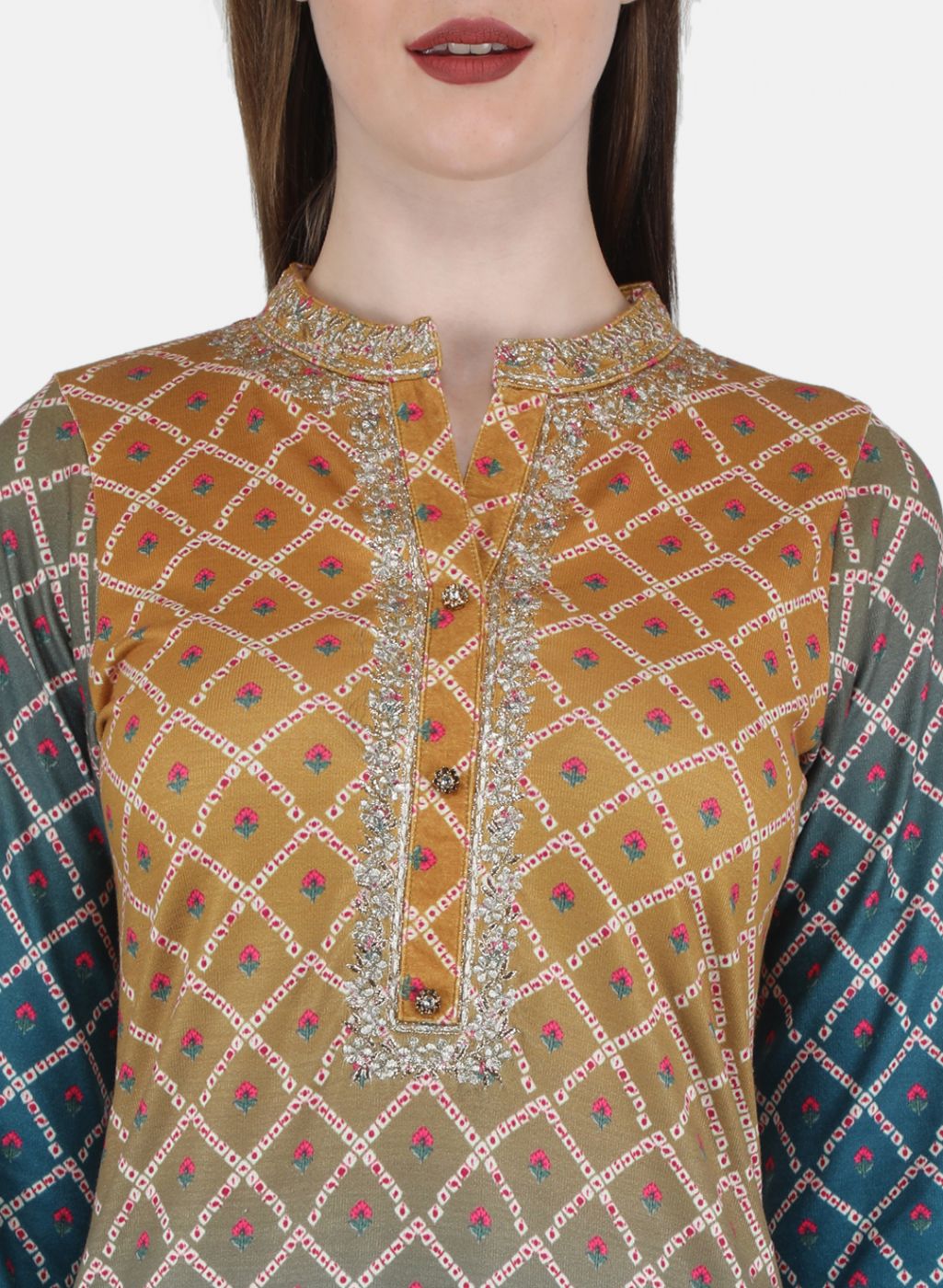 Women Blue Self Design Kurti+Lower Set