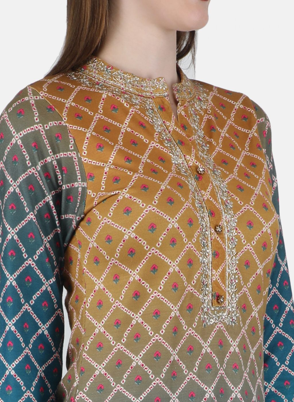 Women Blue Self Design Kurti+Lower Set