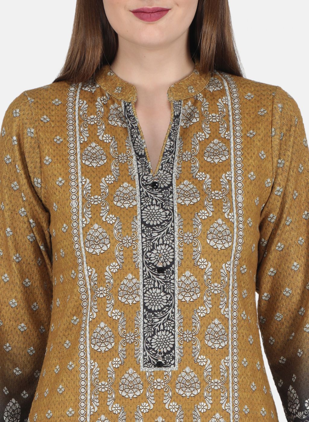 Women Mustard Kurti+Lower Set for Winter