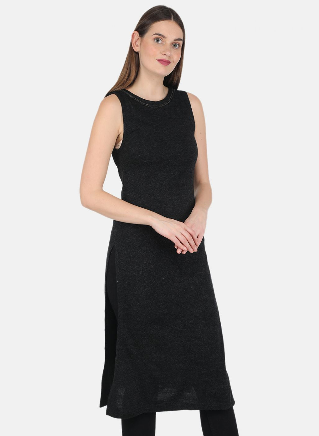 Women Mustard Self design Kurti+Shrug Set