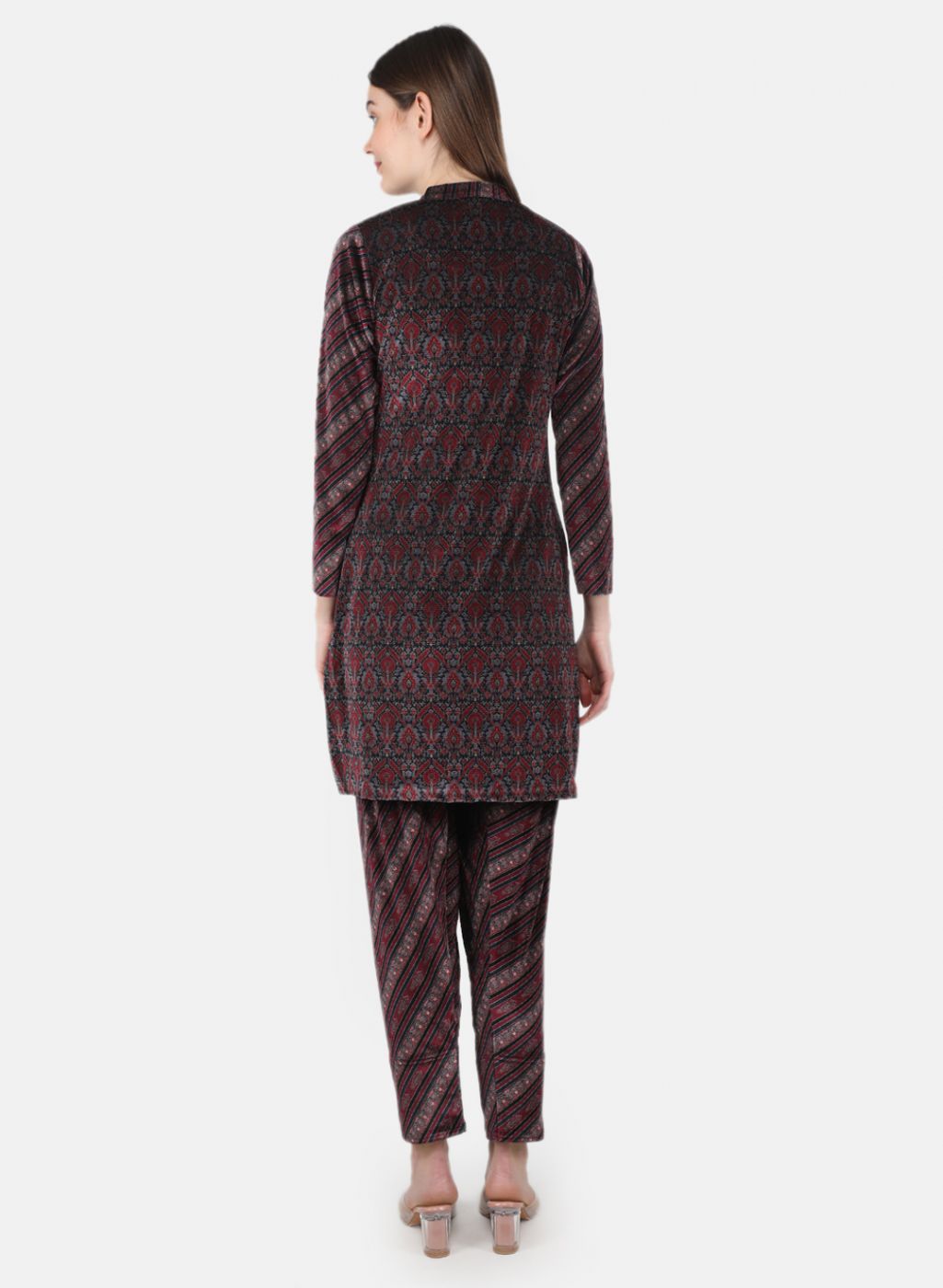 Women Pink Self Design Kurti+Lower Set