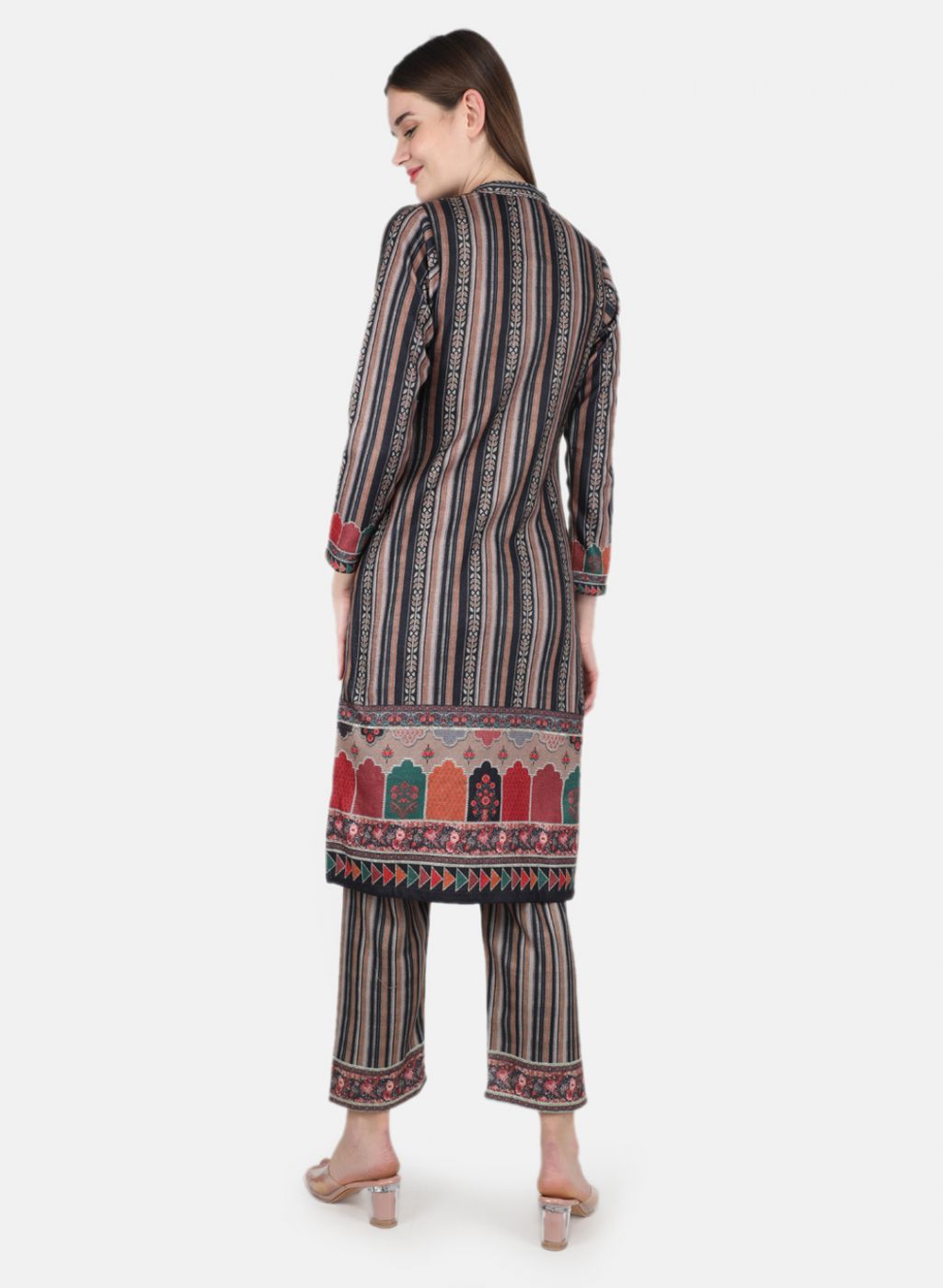 Women Brown Kurti+Lower Set for Winter