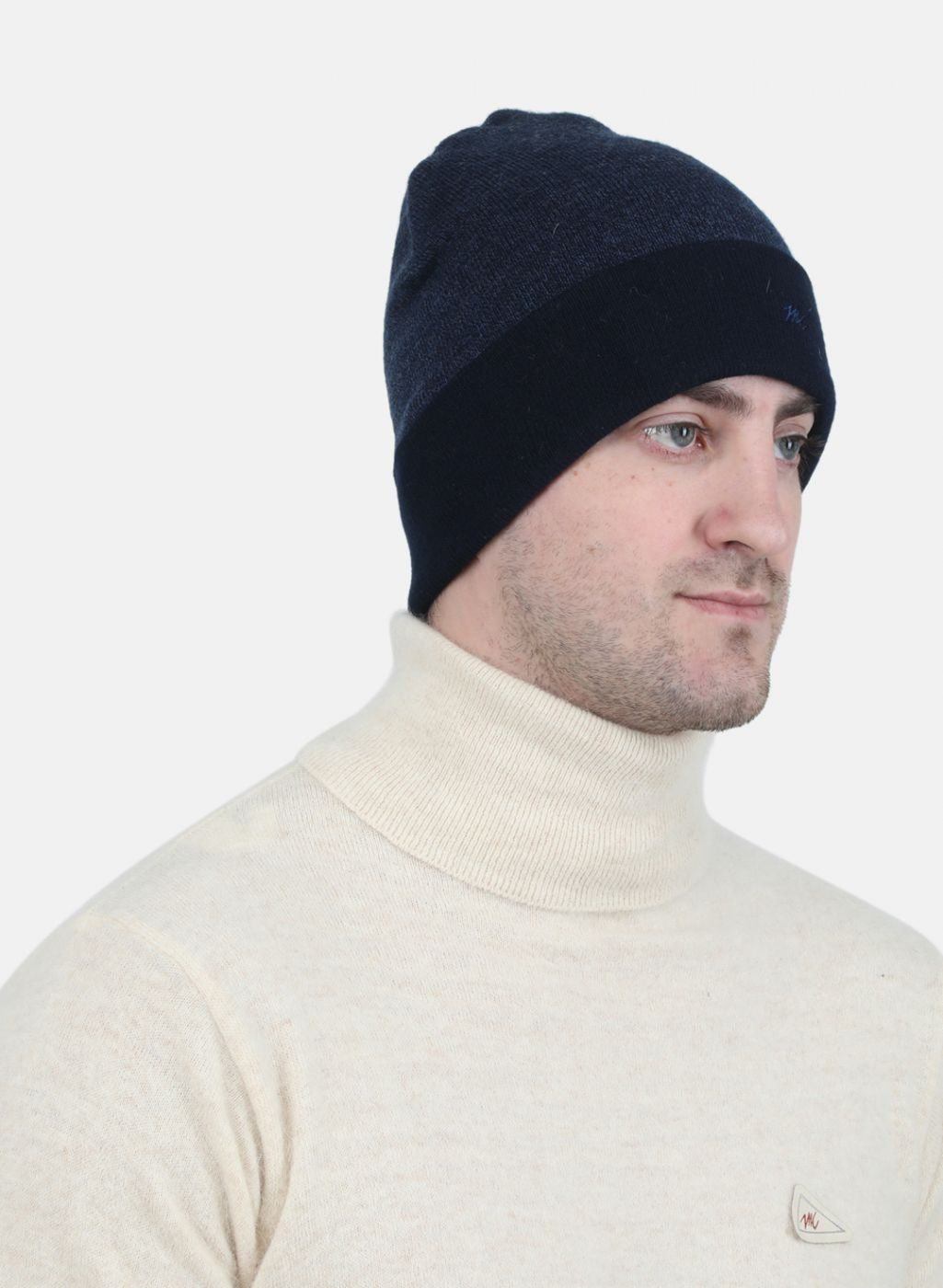 Men NAvy Blue Self Design Cap