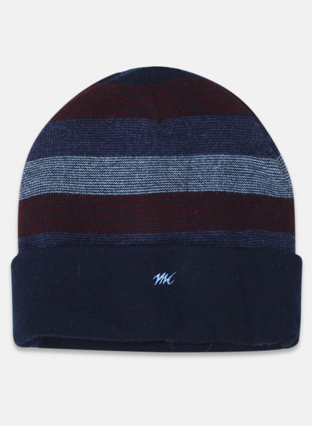 Men NAvy Blue Self Design Cap