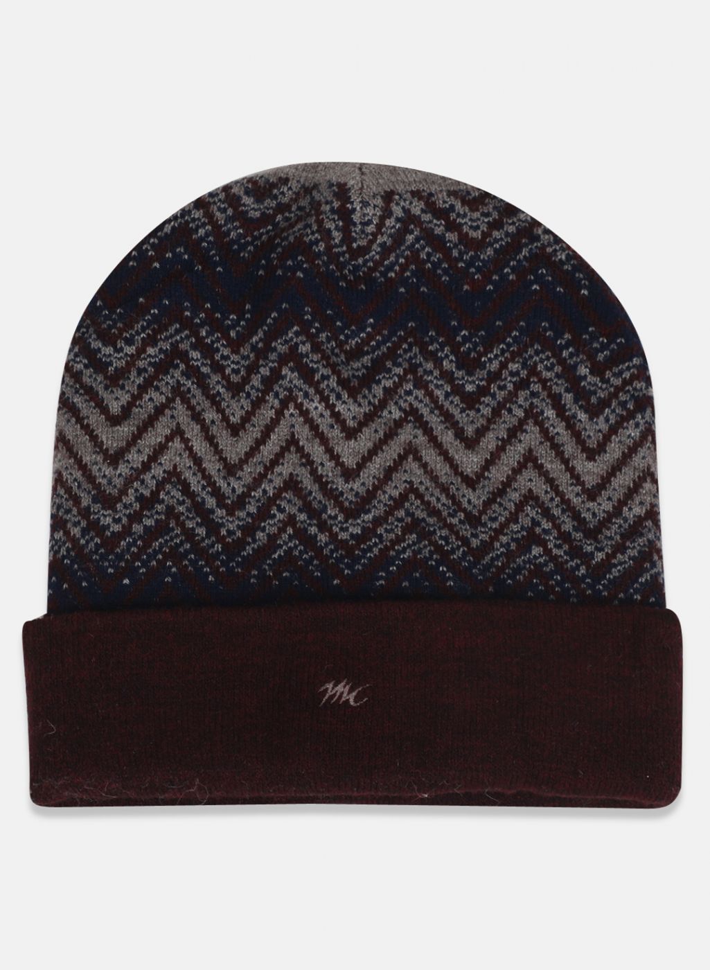 Men Maroon Self Design Cap