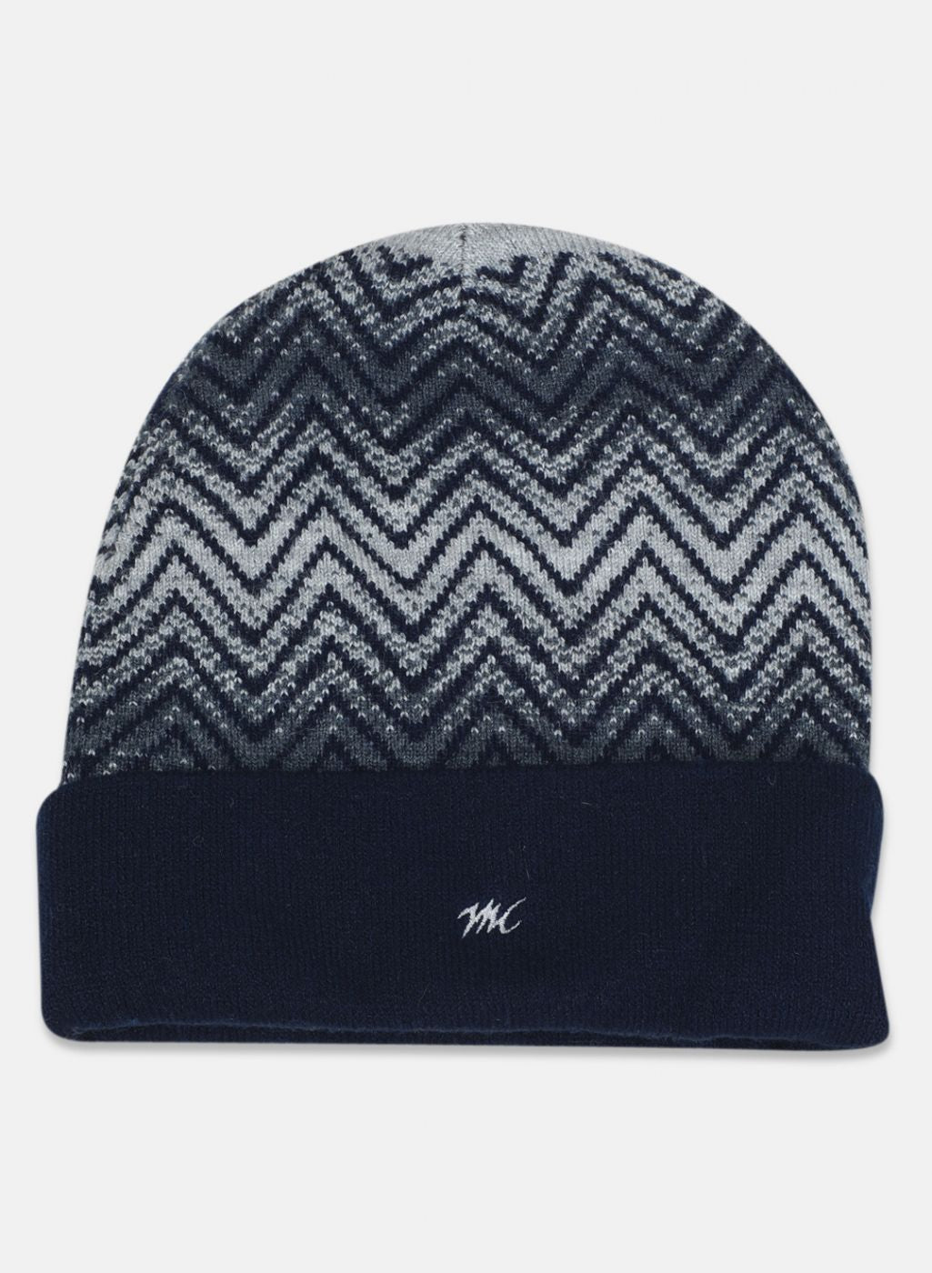 Men NAvy Blue Self Design Cap