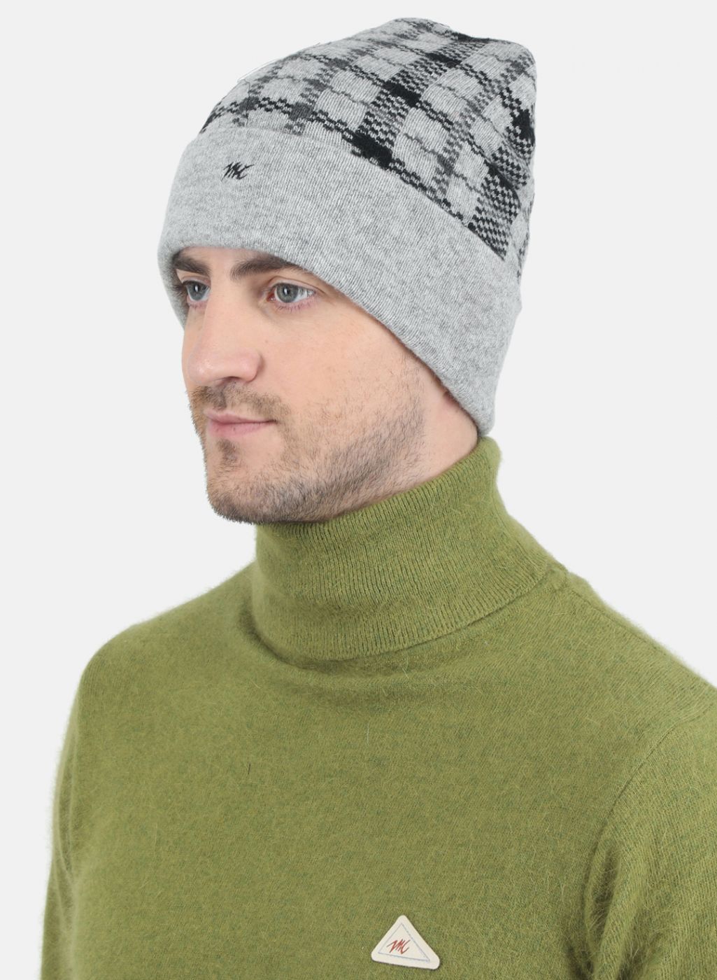 Men Grey Self Design Cap