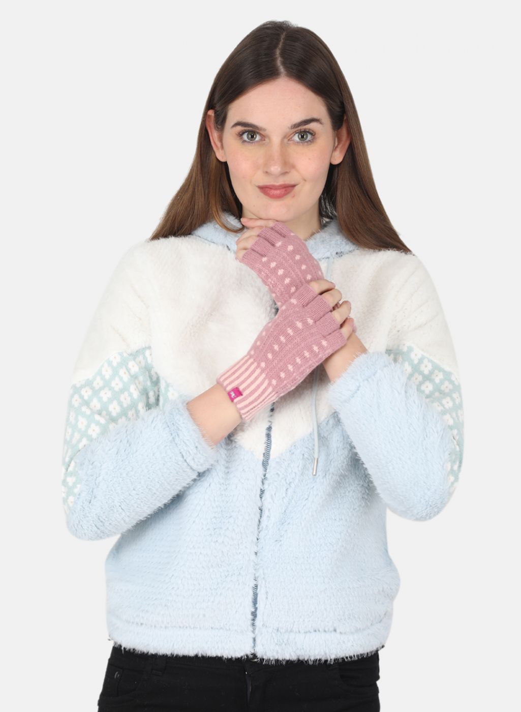 Women Pink Self Design Gloves