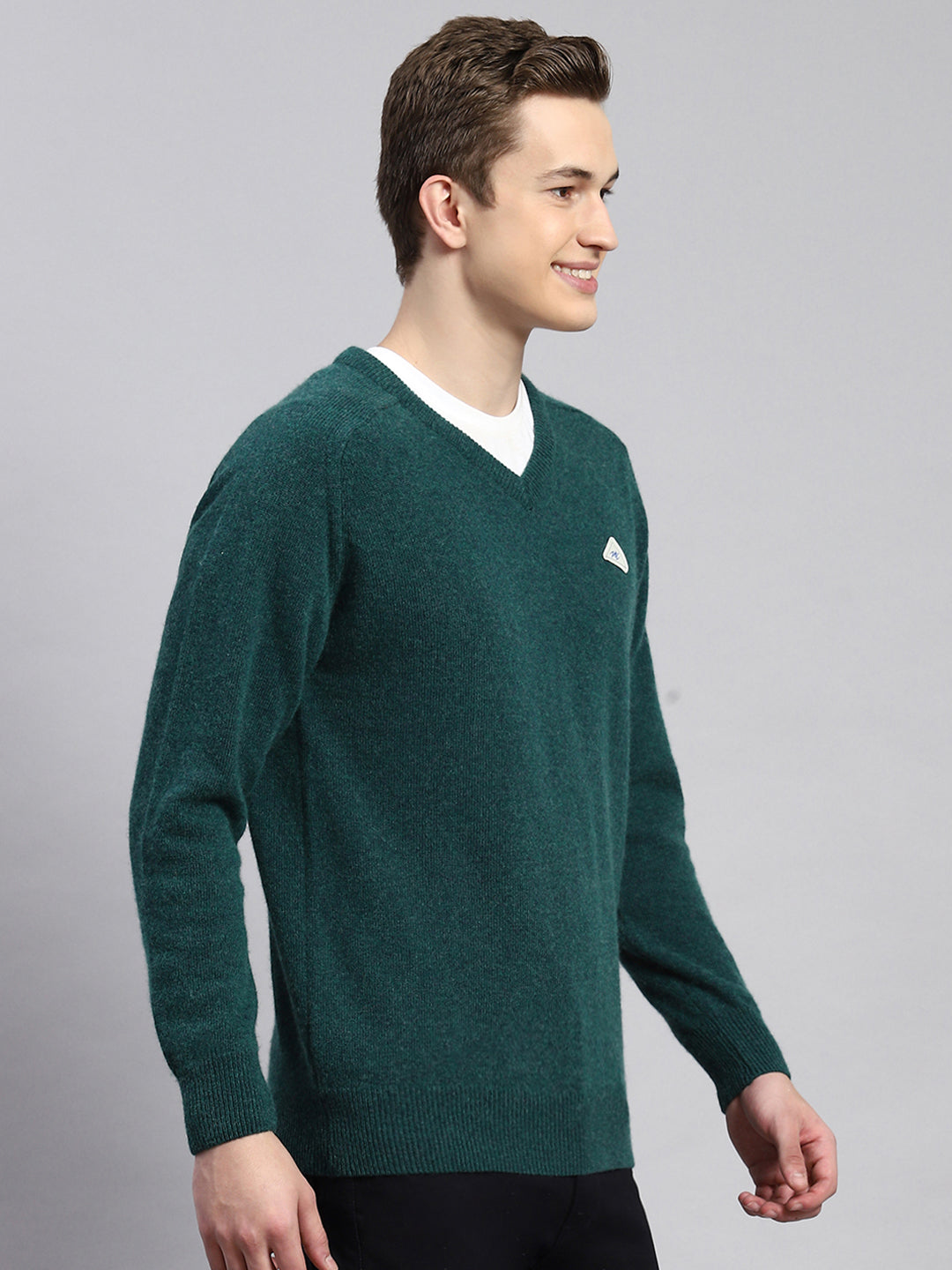 Men Green Solid Pullover