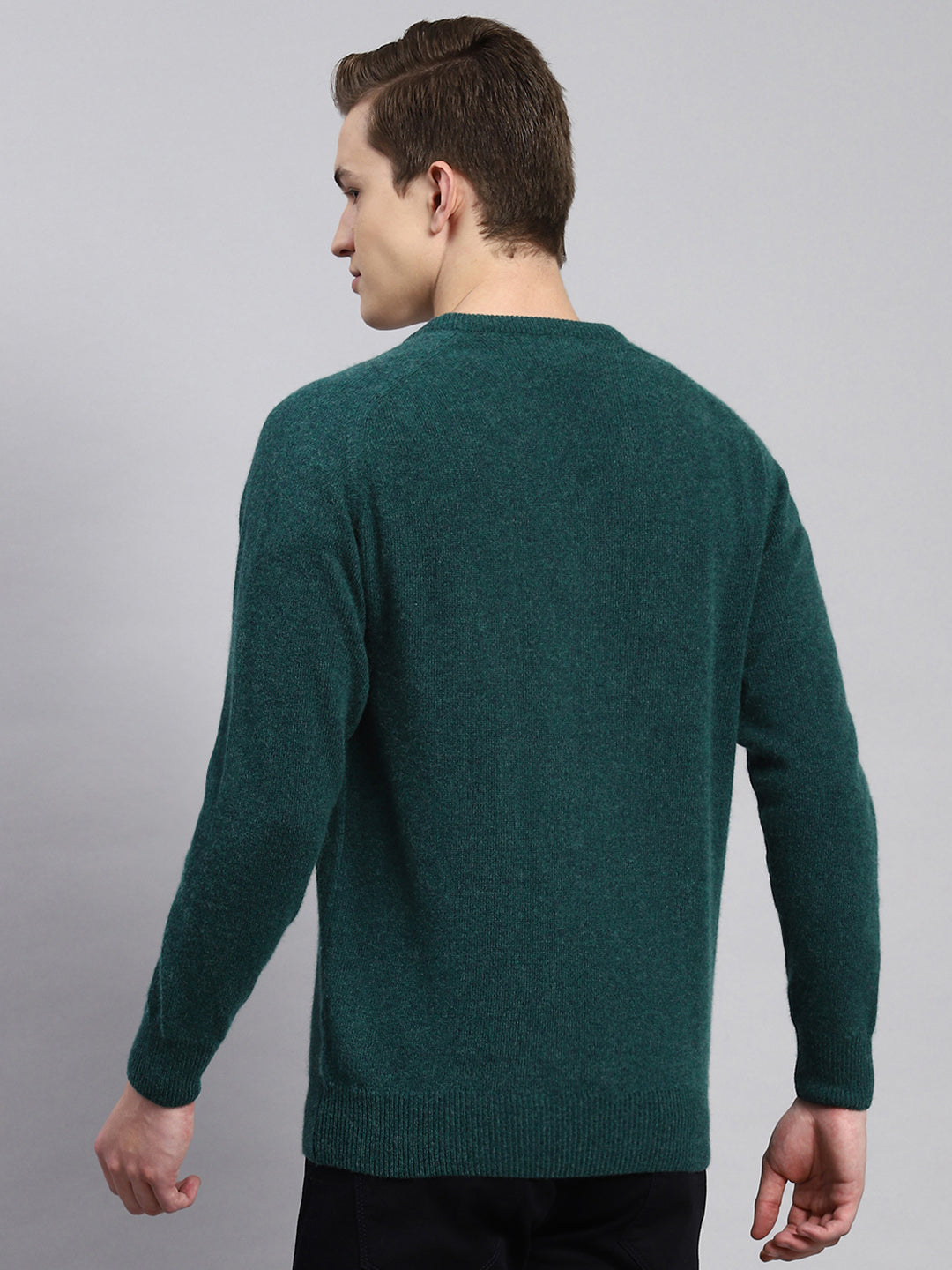 Men Green Solid Pullover