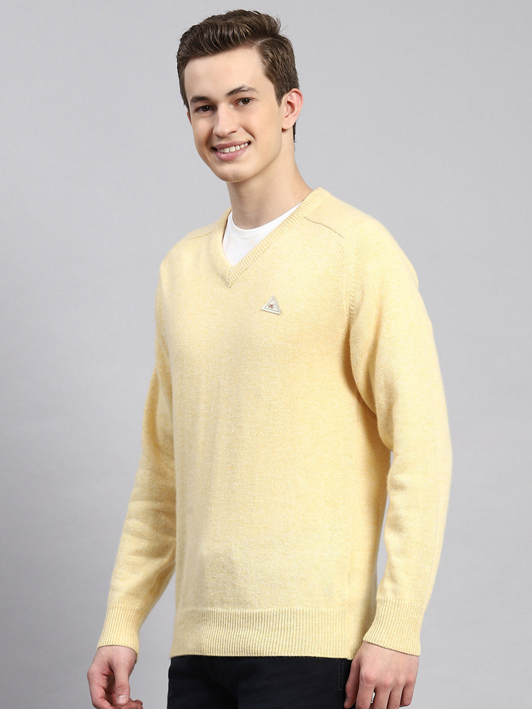 Men Yellow Solid Pullover