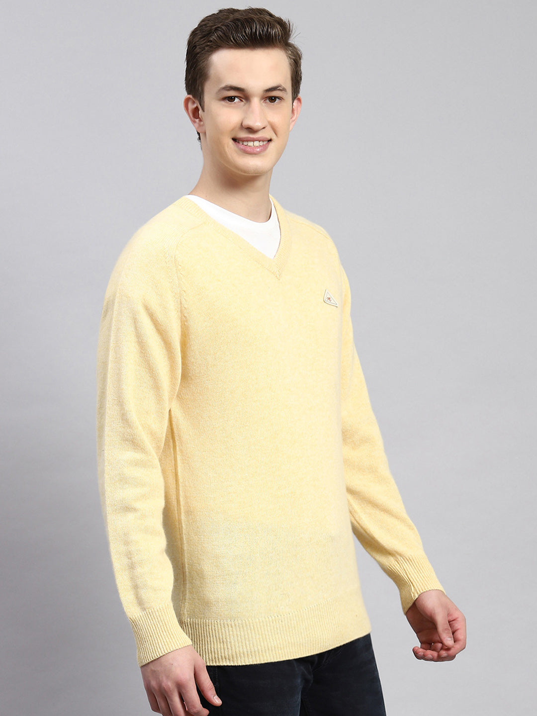 Men Yellow Solid Pullover