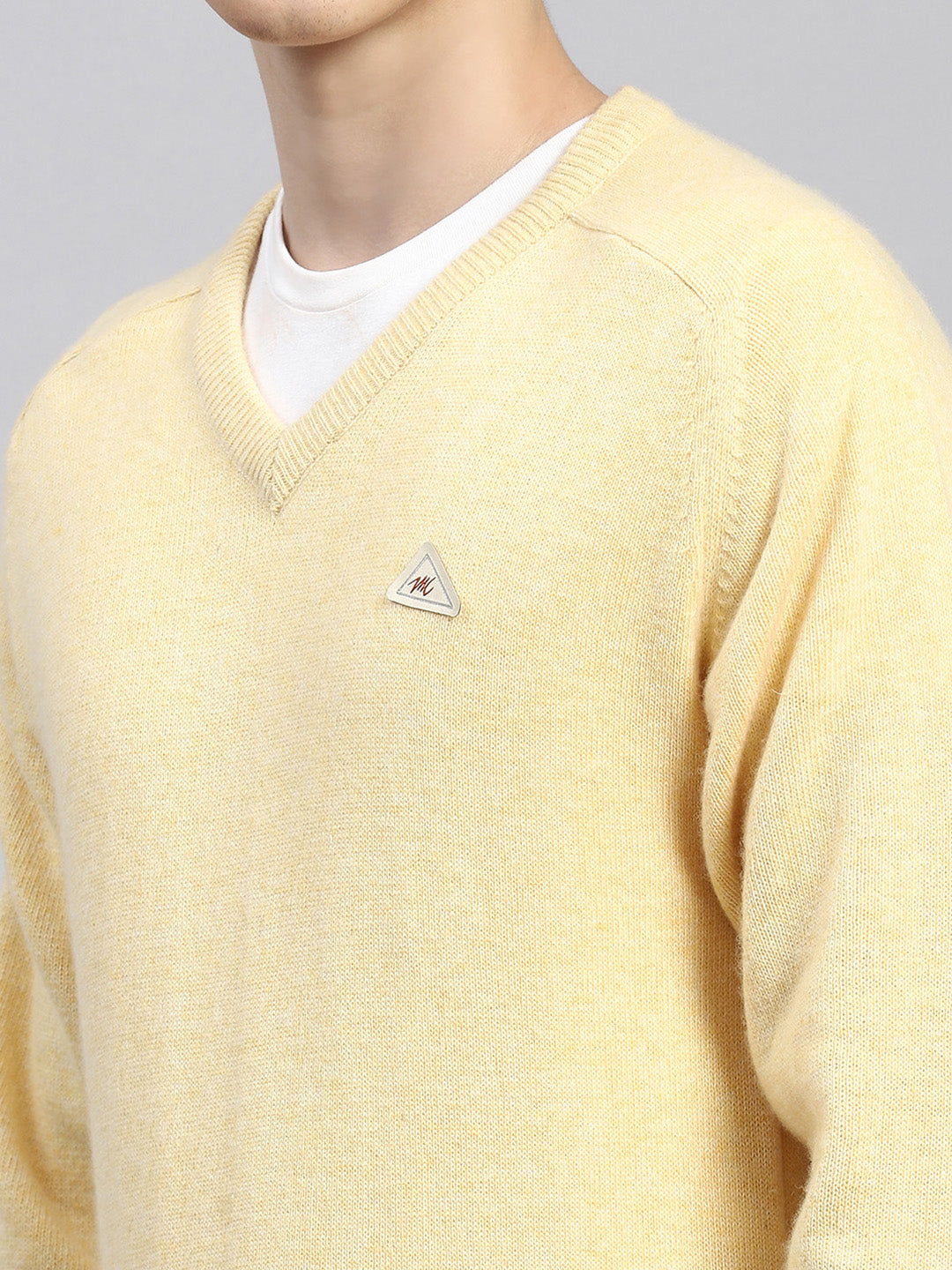 Men Yellow Solid Pullover