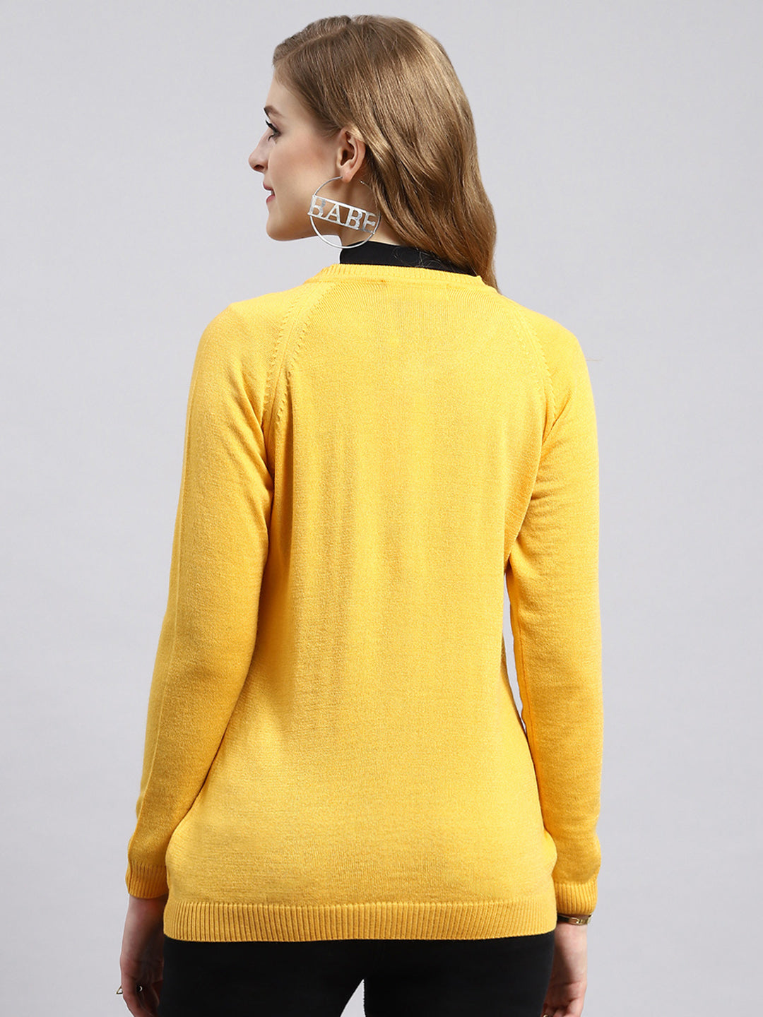 Women Yellow Solid Cardigan