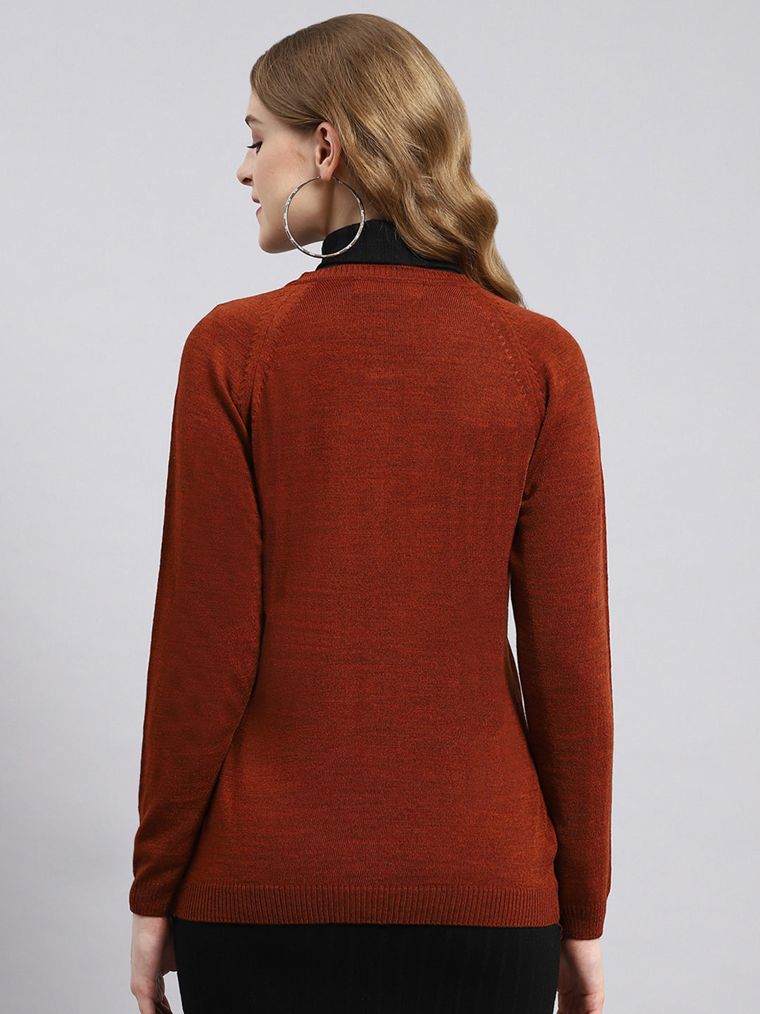 Women Orange Solid Cardigan