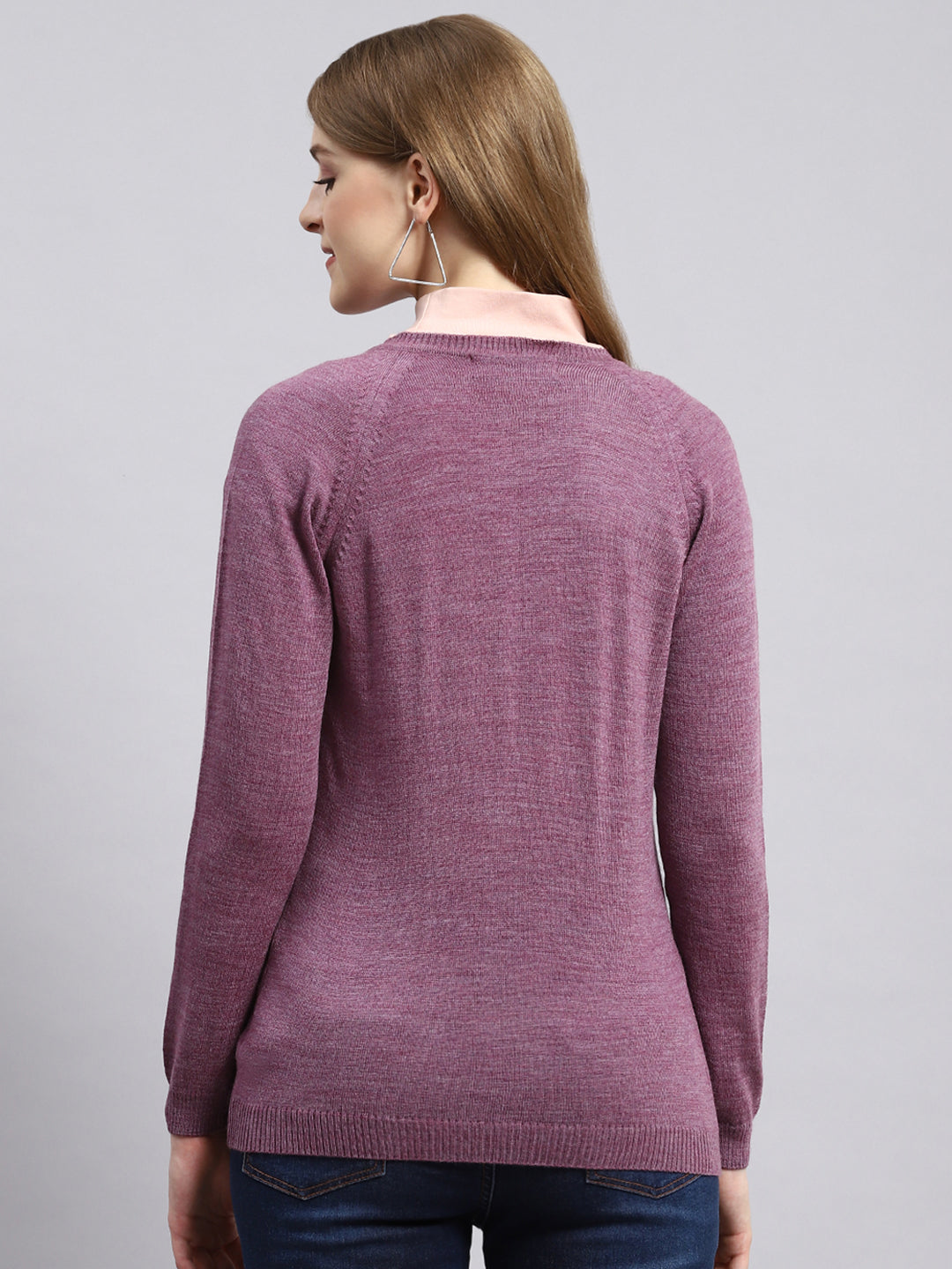 Women Purple Solid Cardigan