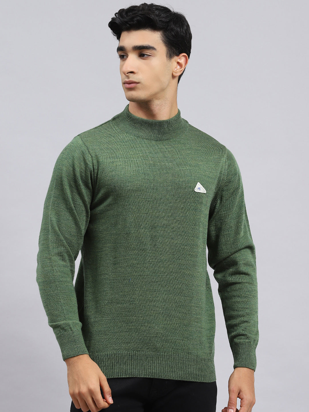 Men Green Solid Pullover