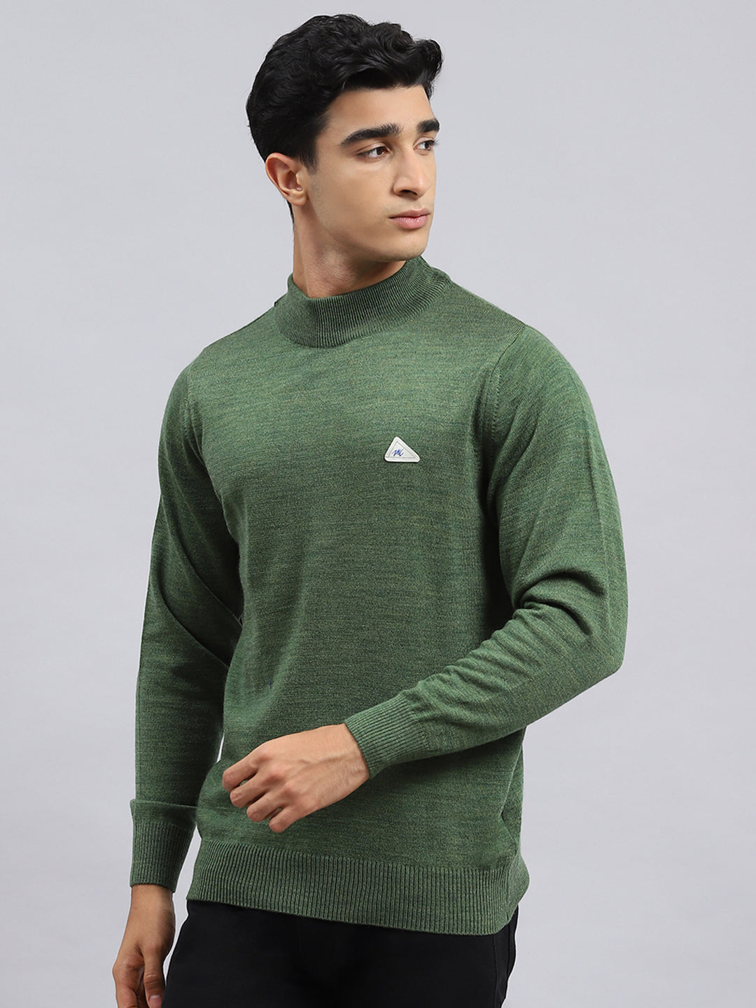 Men Green Solid Pullover