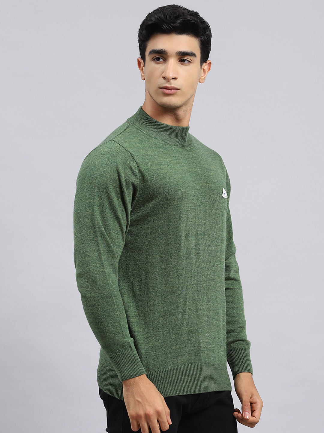 Men Green Solid Pullover
