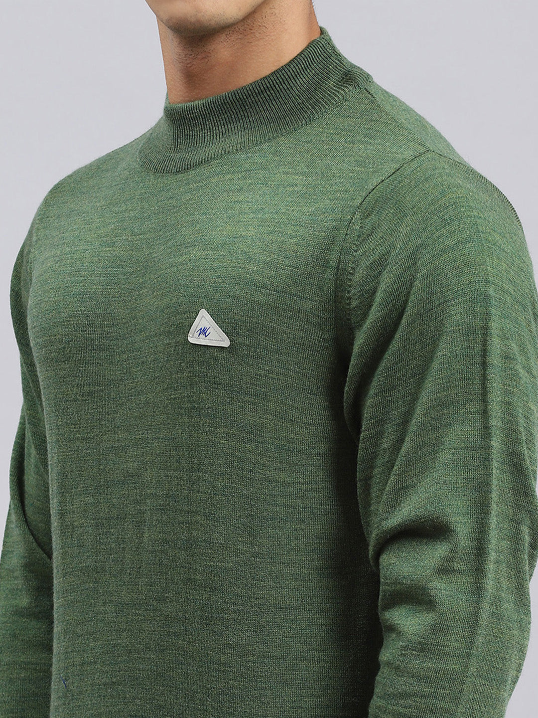Men Green Solid Pullover