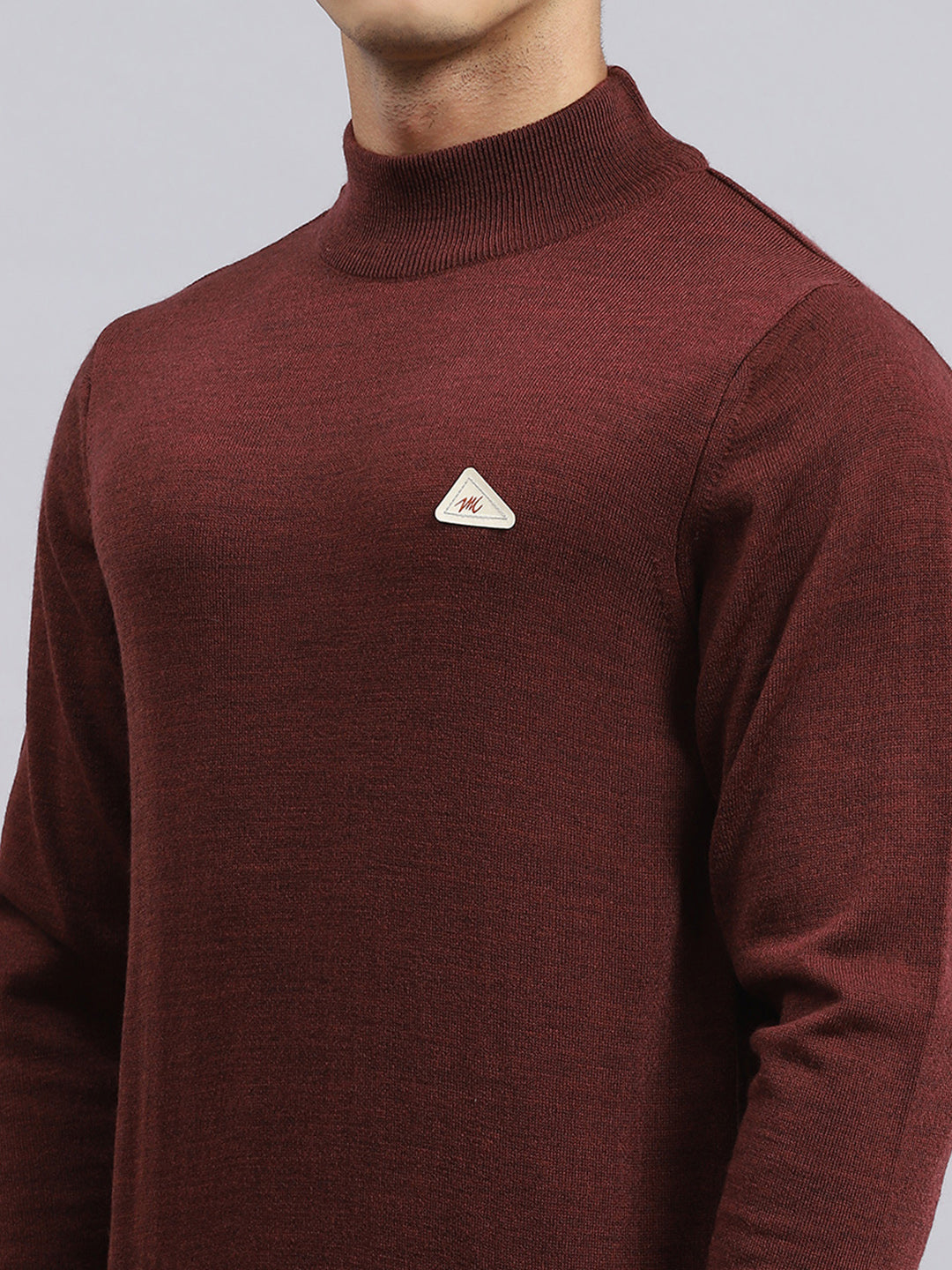 Men Brown Solid Pullover