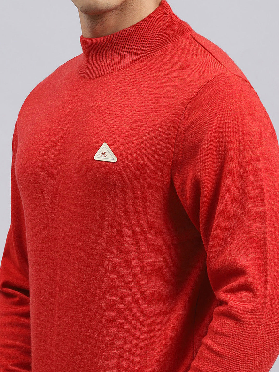 Men Red Solid Pullover