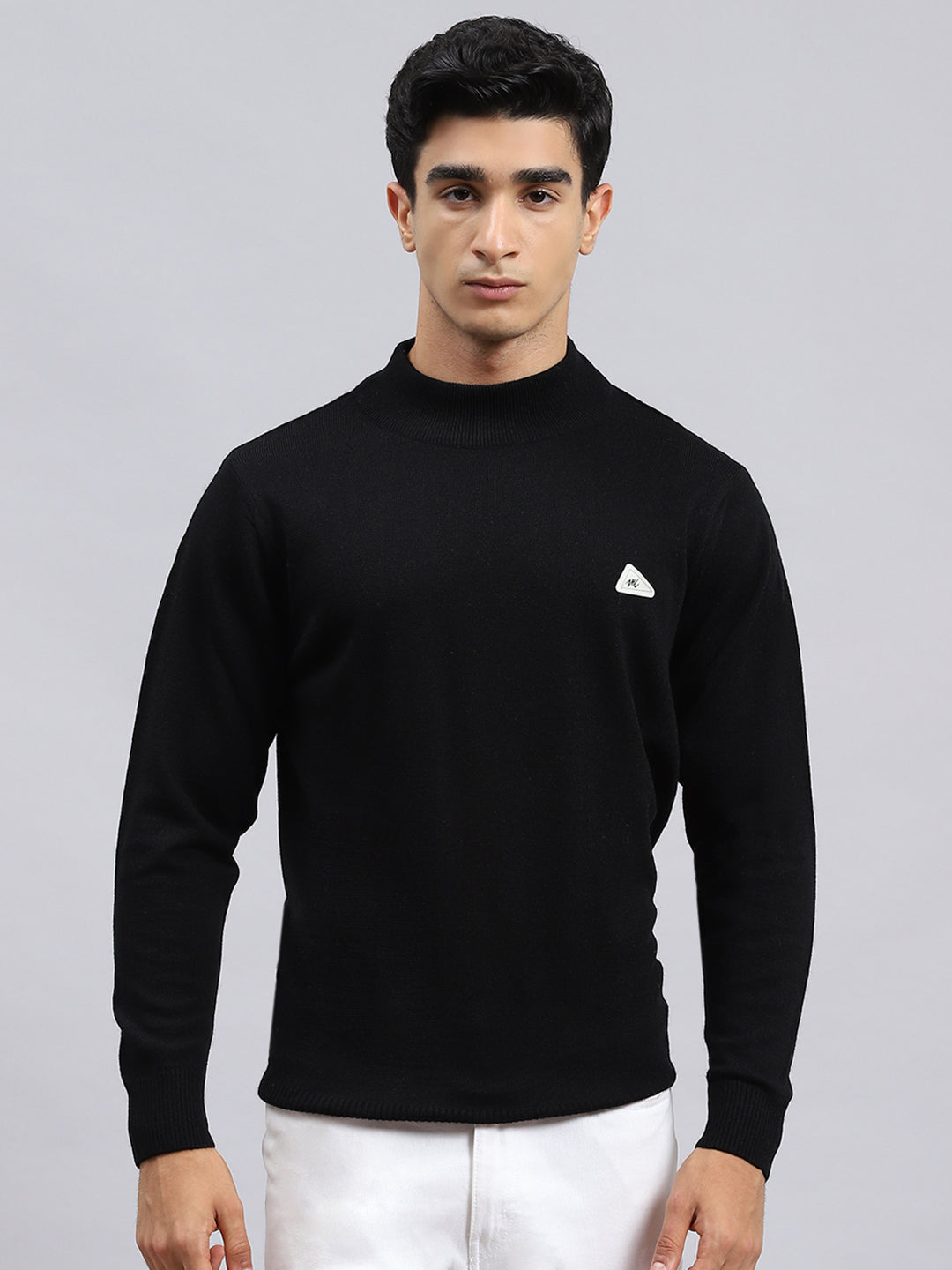 Men Black Solid Pullover