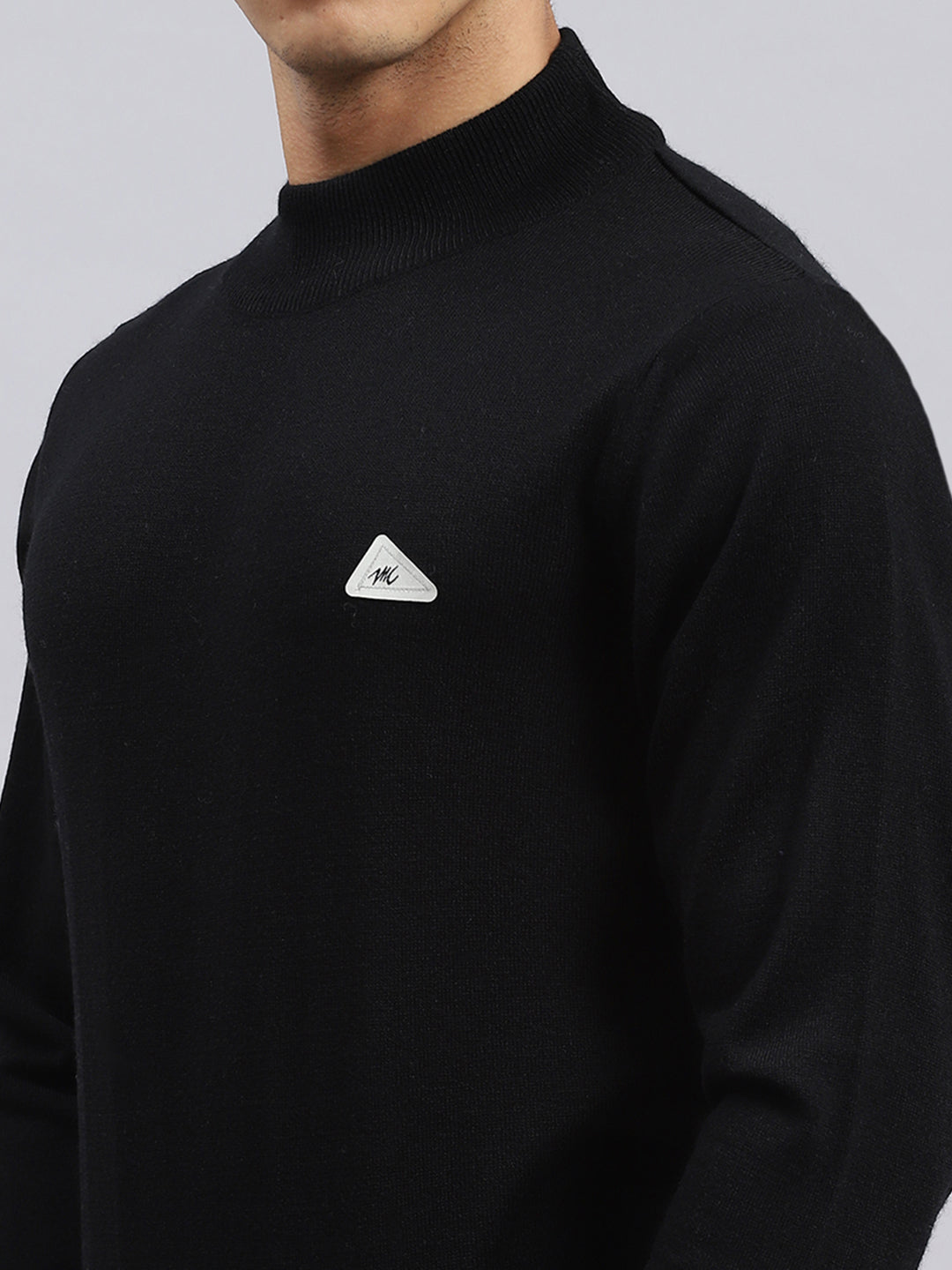 Men Black Solid Pullover