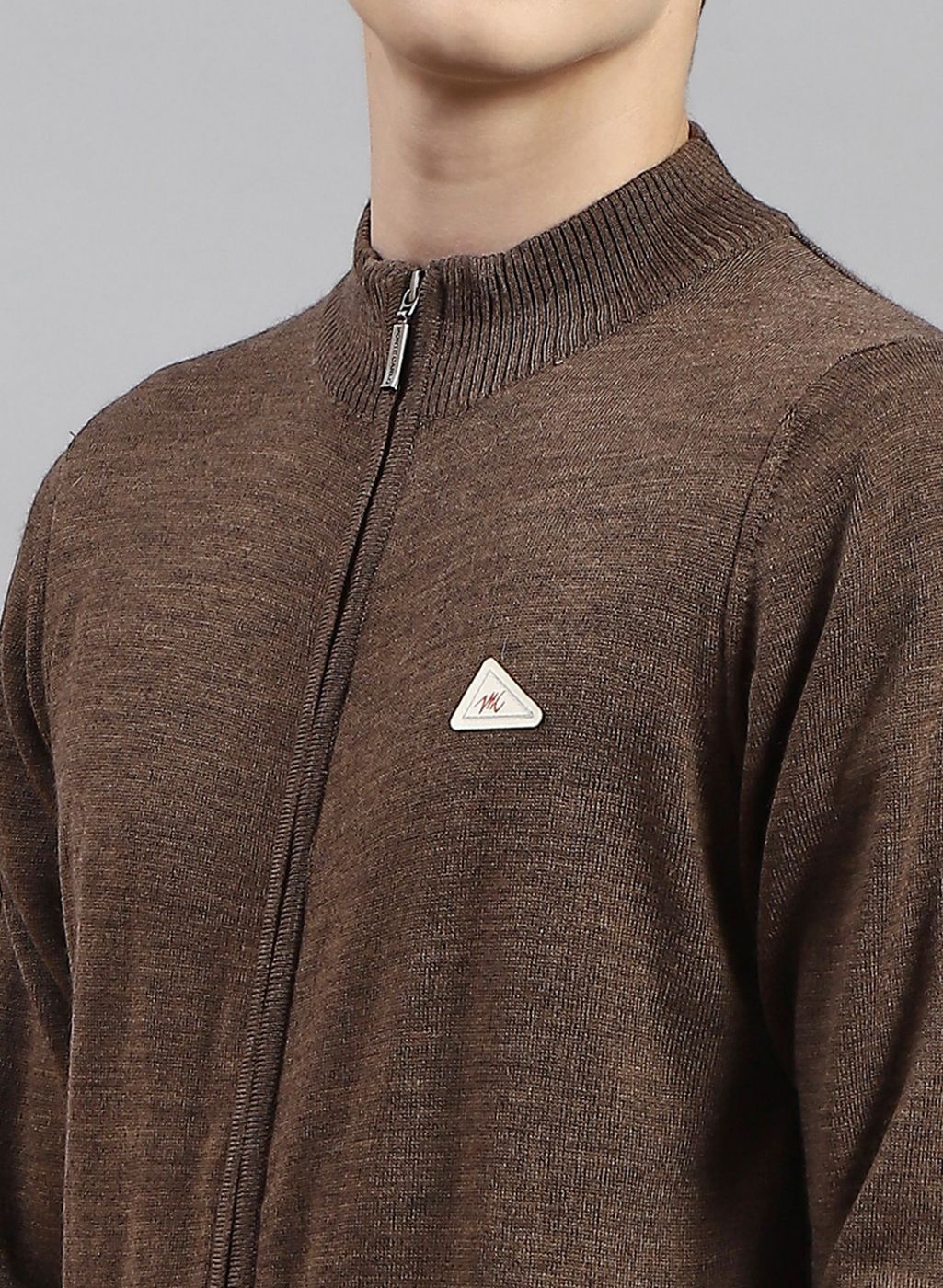 Men Brown Solid Wool blend Pullover