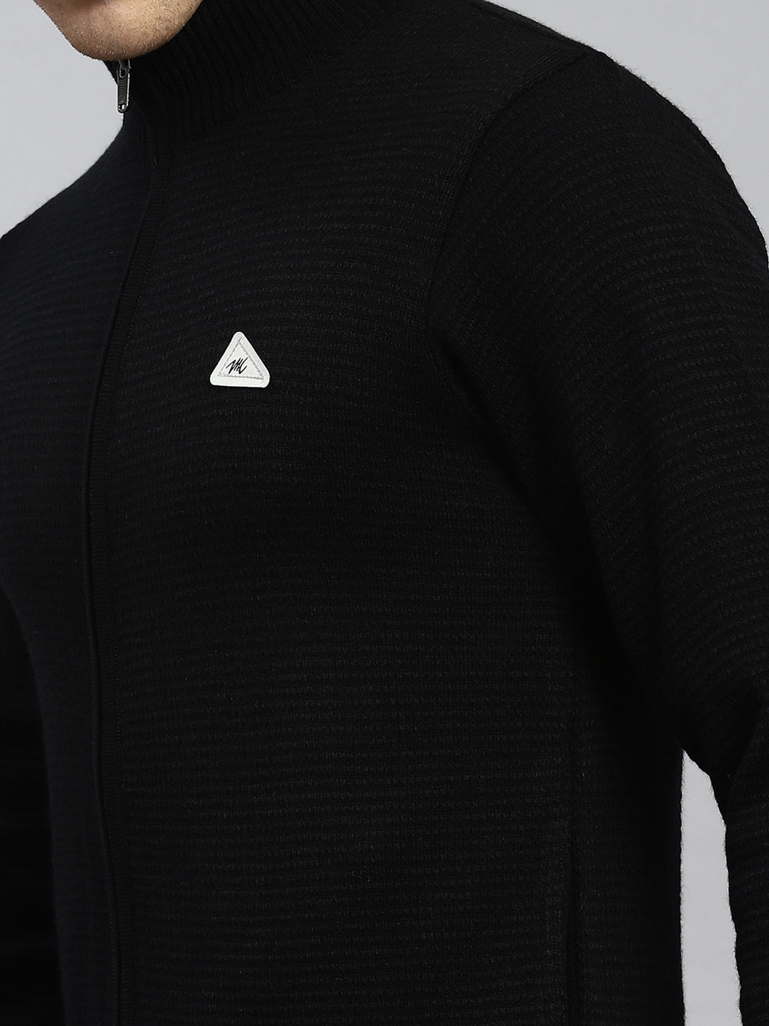 Men Black Solid Pullover