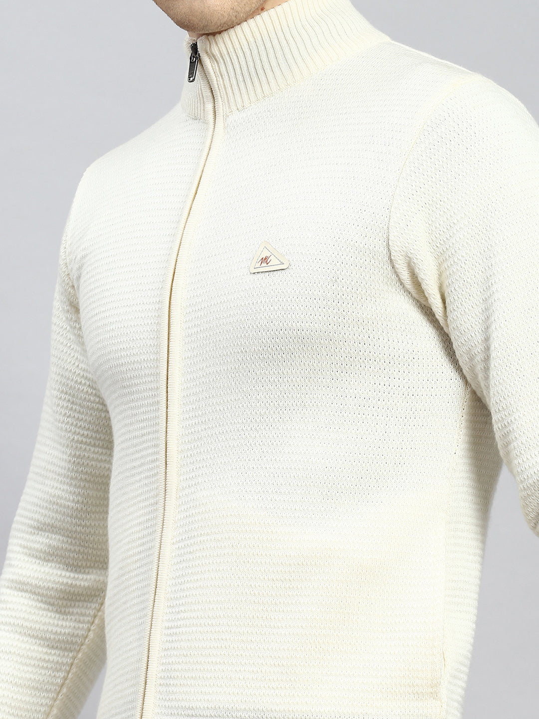 Men Cream Solid Pullover