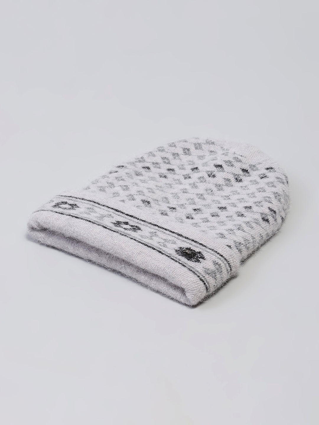 Men Light Grey Self Design Cap