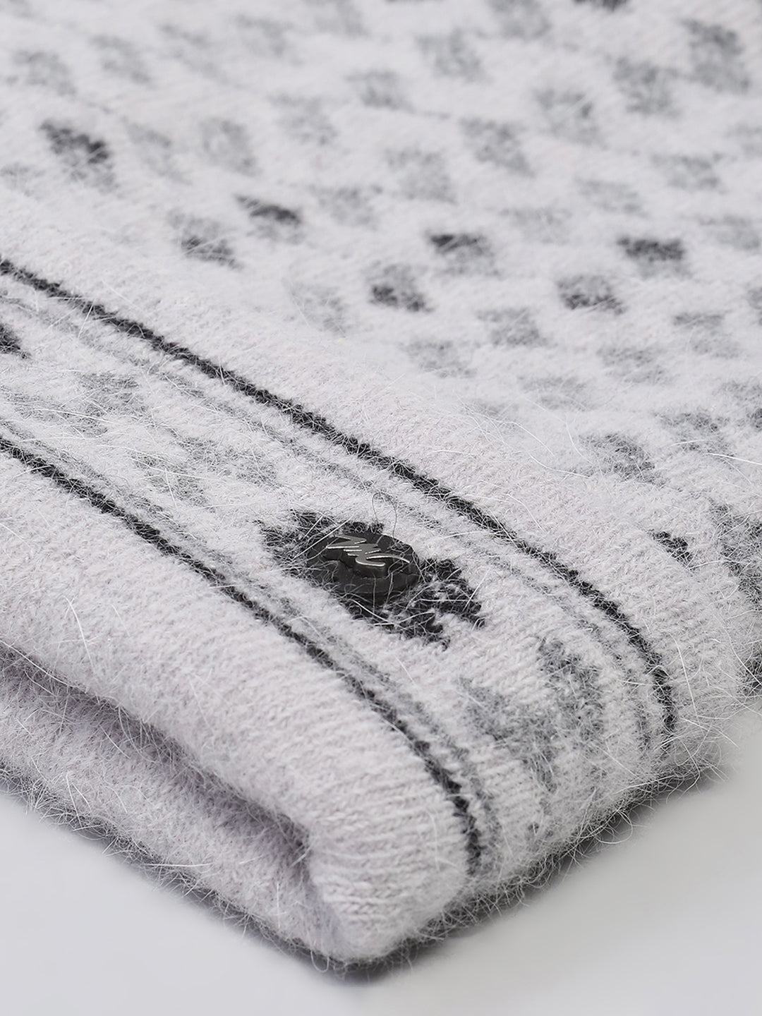 Men Light Grey Self Design Cap