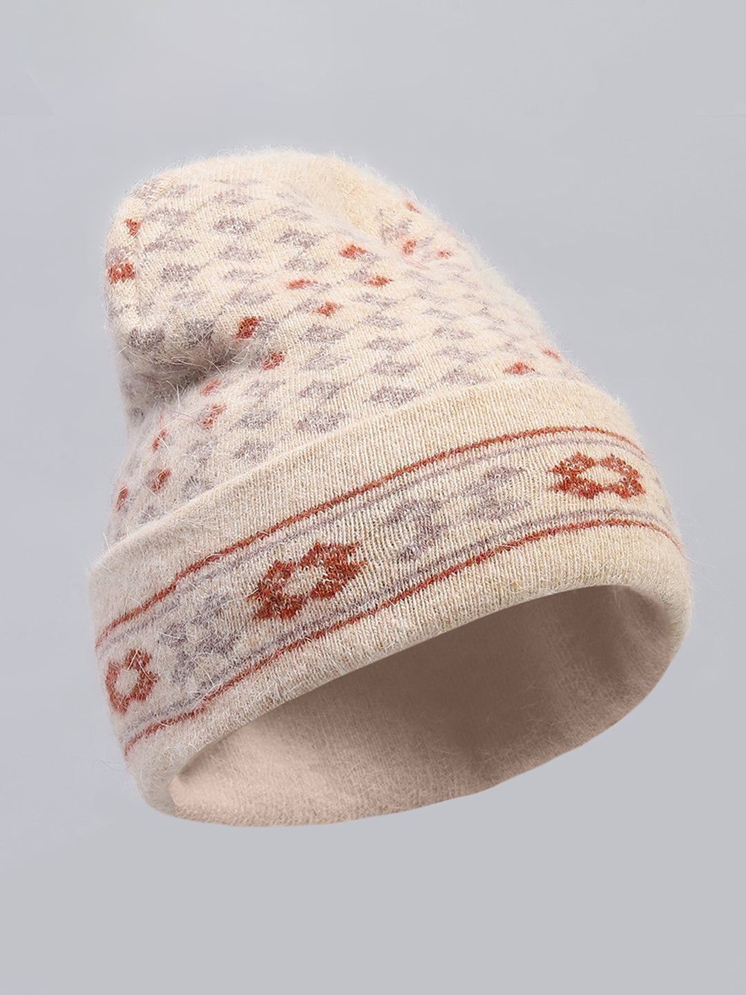 Men Camel Brown Self Design Cap