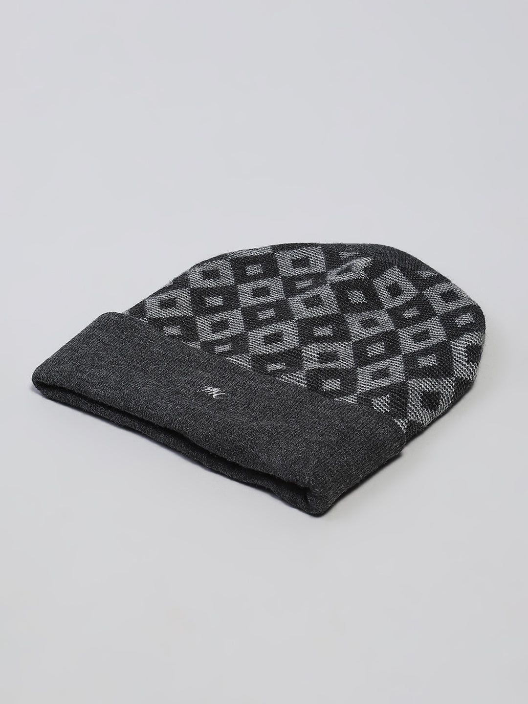 Men Grey Self Design Cap