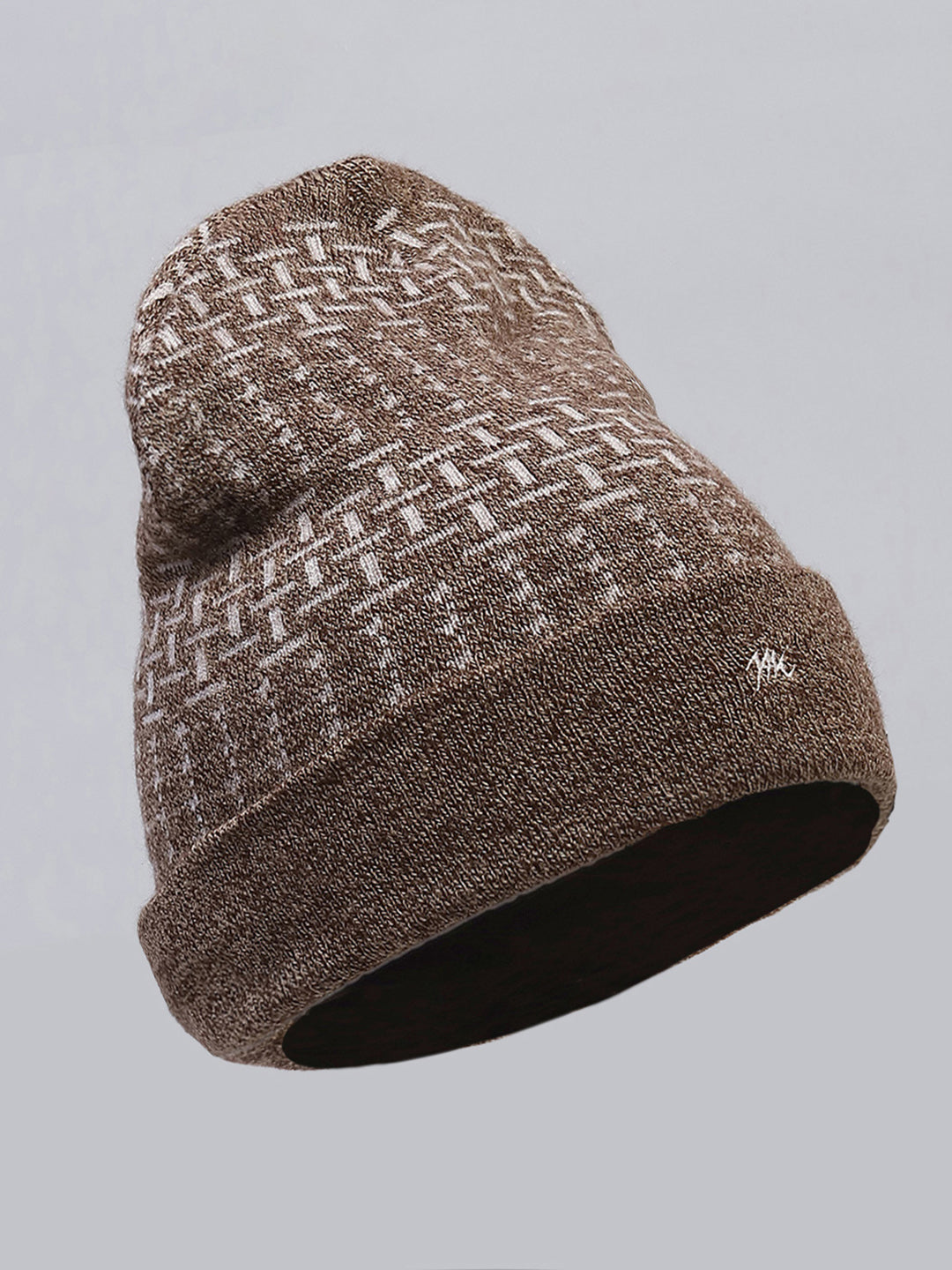 Men Brown Self Design Cap
