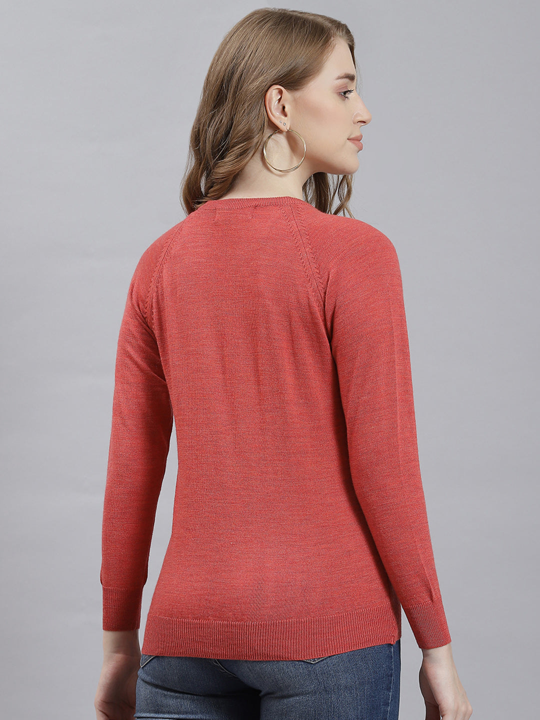 Women Peach Solid Cardigan