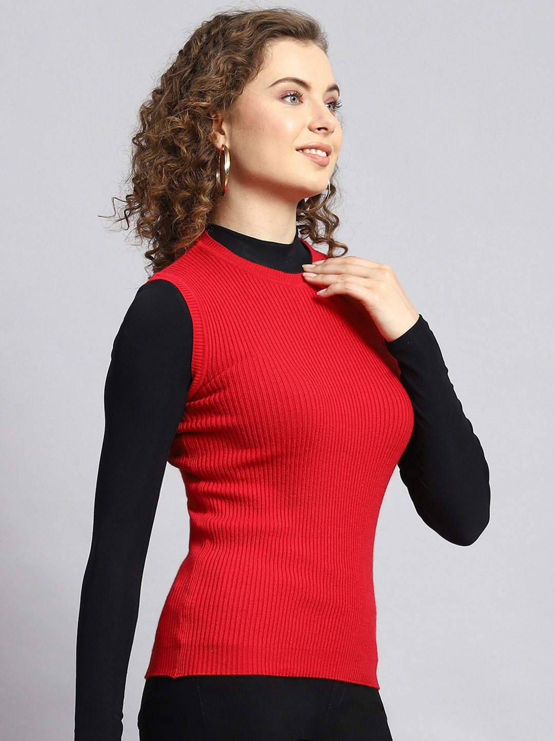 Women Red Solid Sceavy