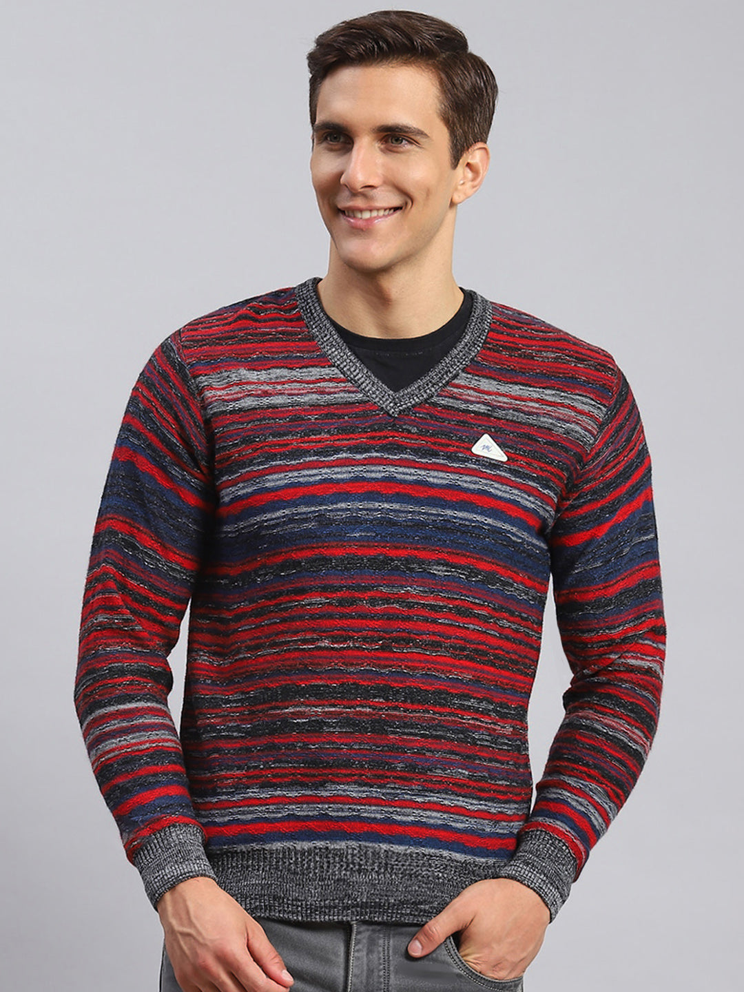 Men Multicolor Jaquard Wool blend Pullover