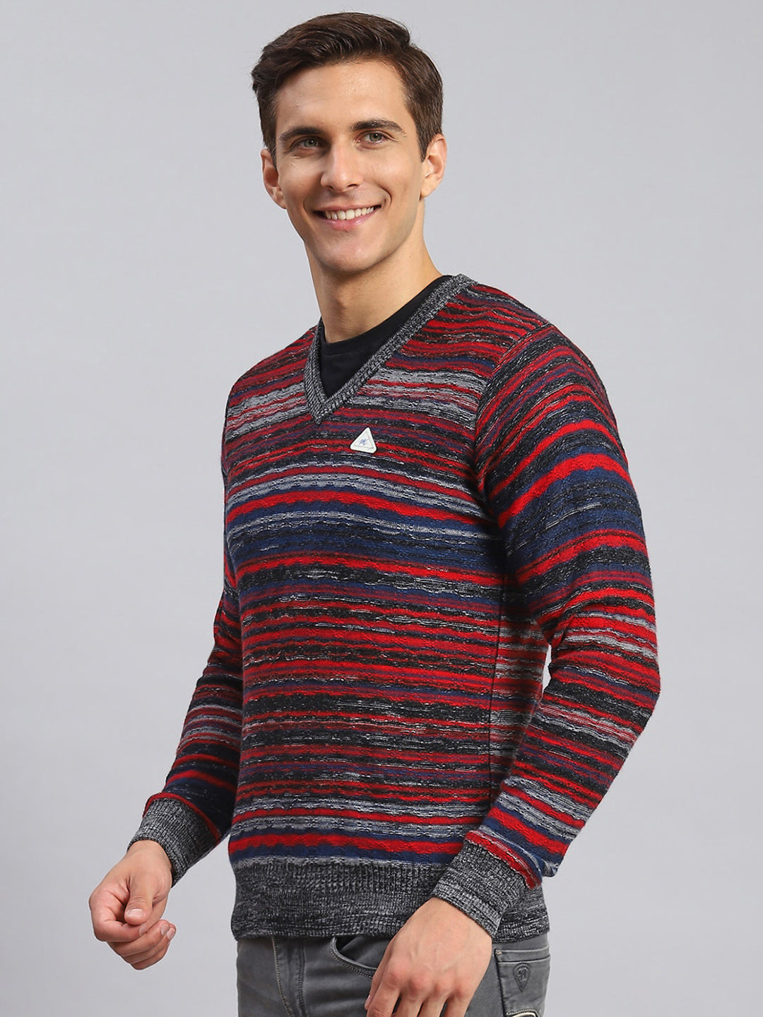 Men Multicolor Jaquard Wool blend Pullover