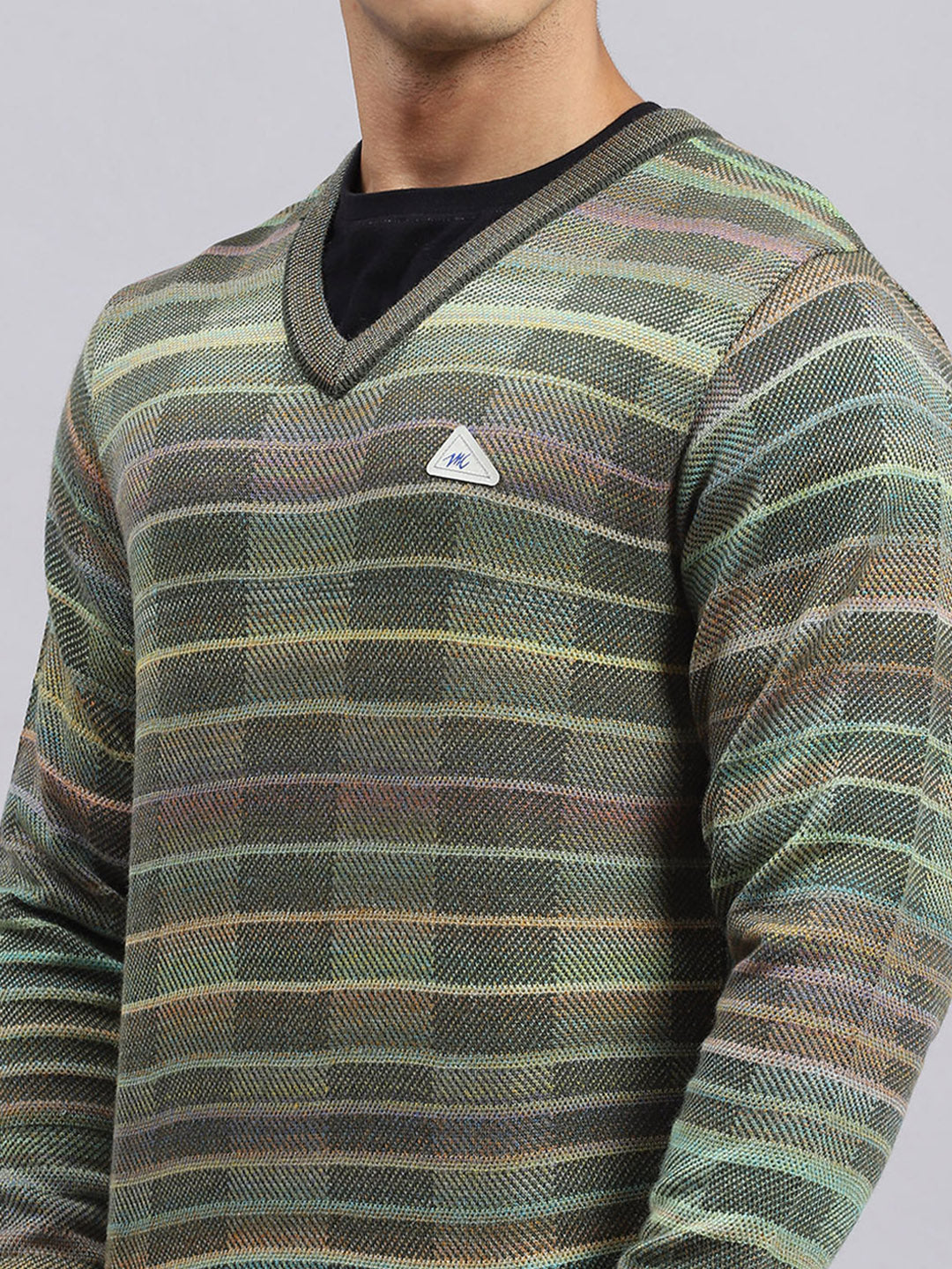 Men Green Jaquard Pullover