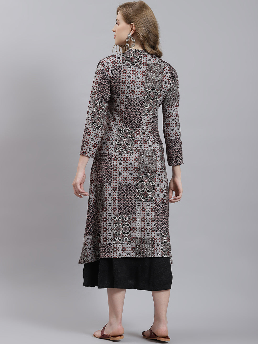 Women Grey Self Inner+Kurti